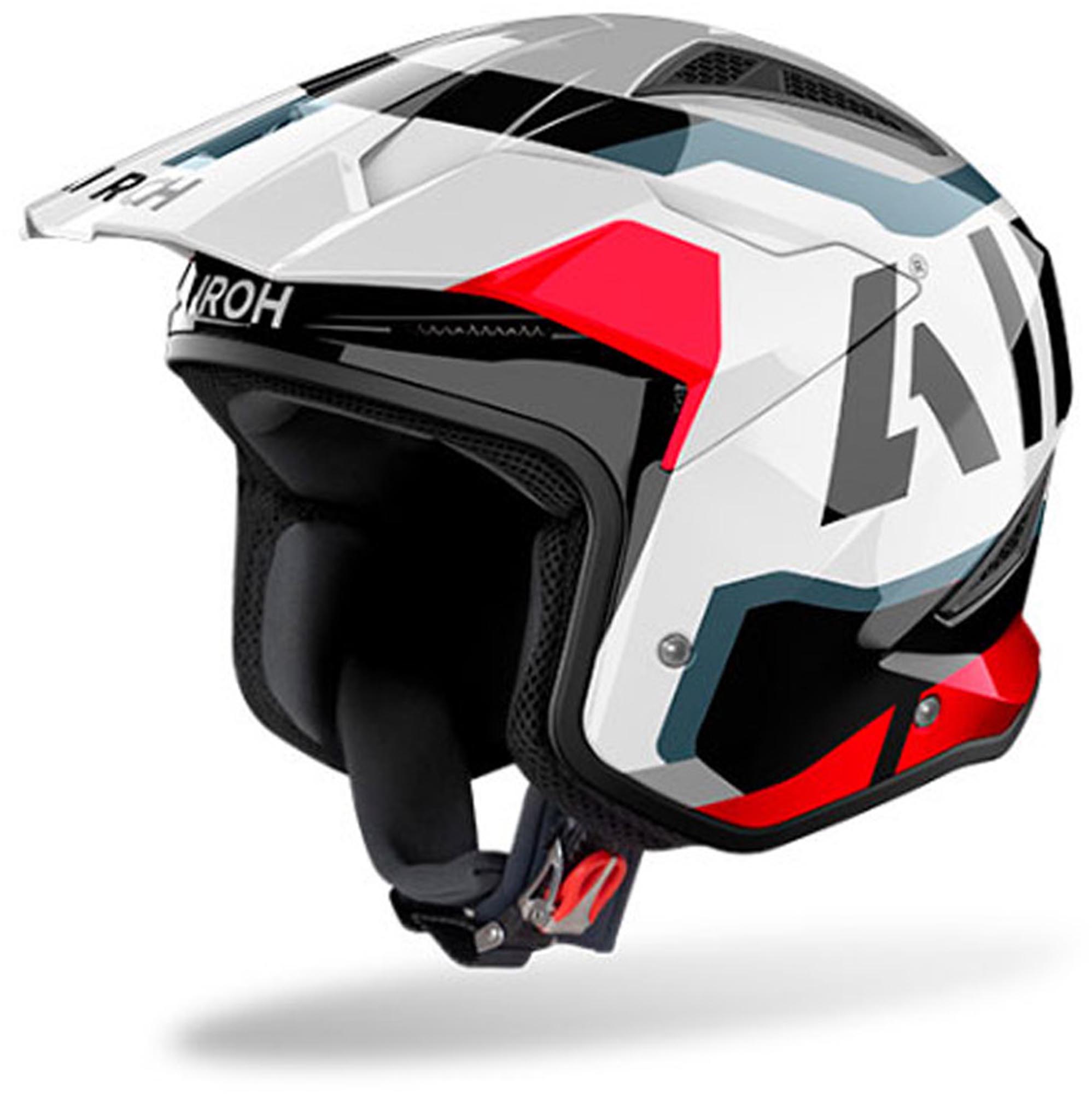 Airoh Men's Black White Red Trr Ii Jupiter Jet Helmet, Black-White-Red, Size Xs For
