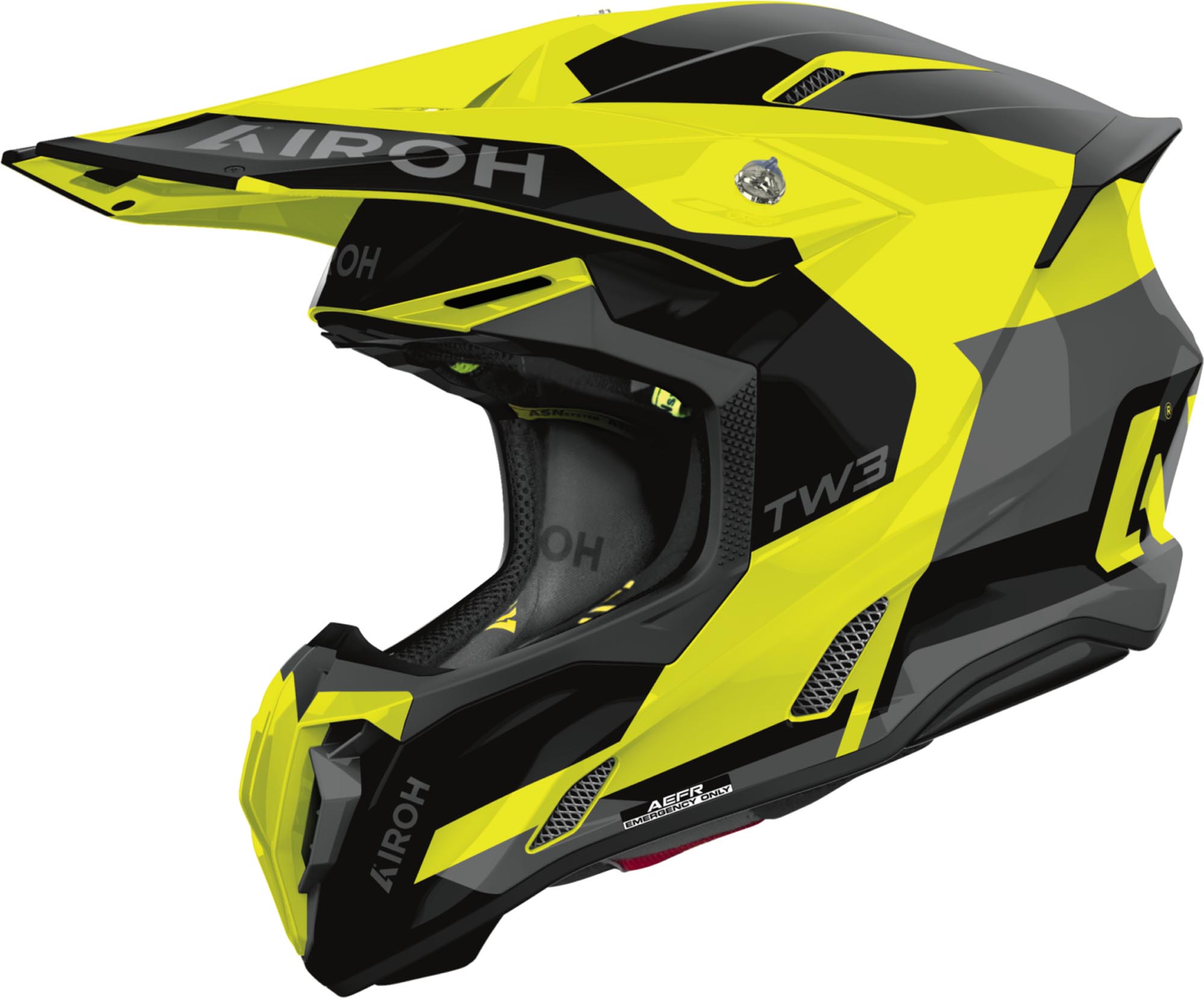 Airoh Men's Black Grey Yellow Twist 3 Fancy Motocross Helmet, Black-Grey-Yellow, Size Xl For