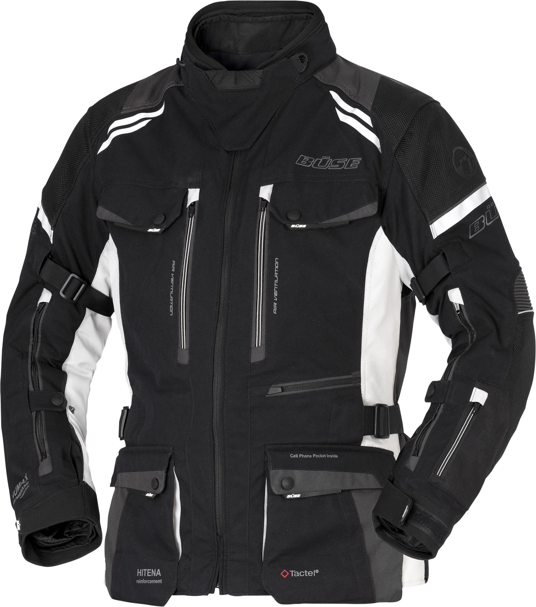 Büse Women's Black Grey Highland Iii Waterproof Motorcycle Textile Jacket, Black-Grey, Size 38 For