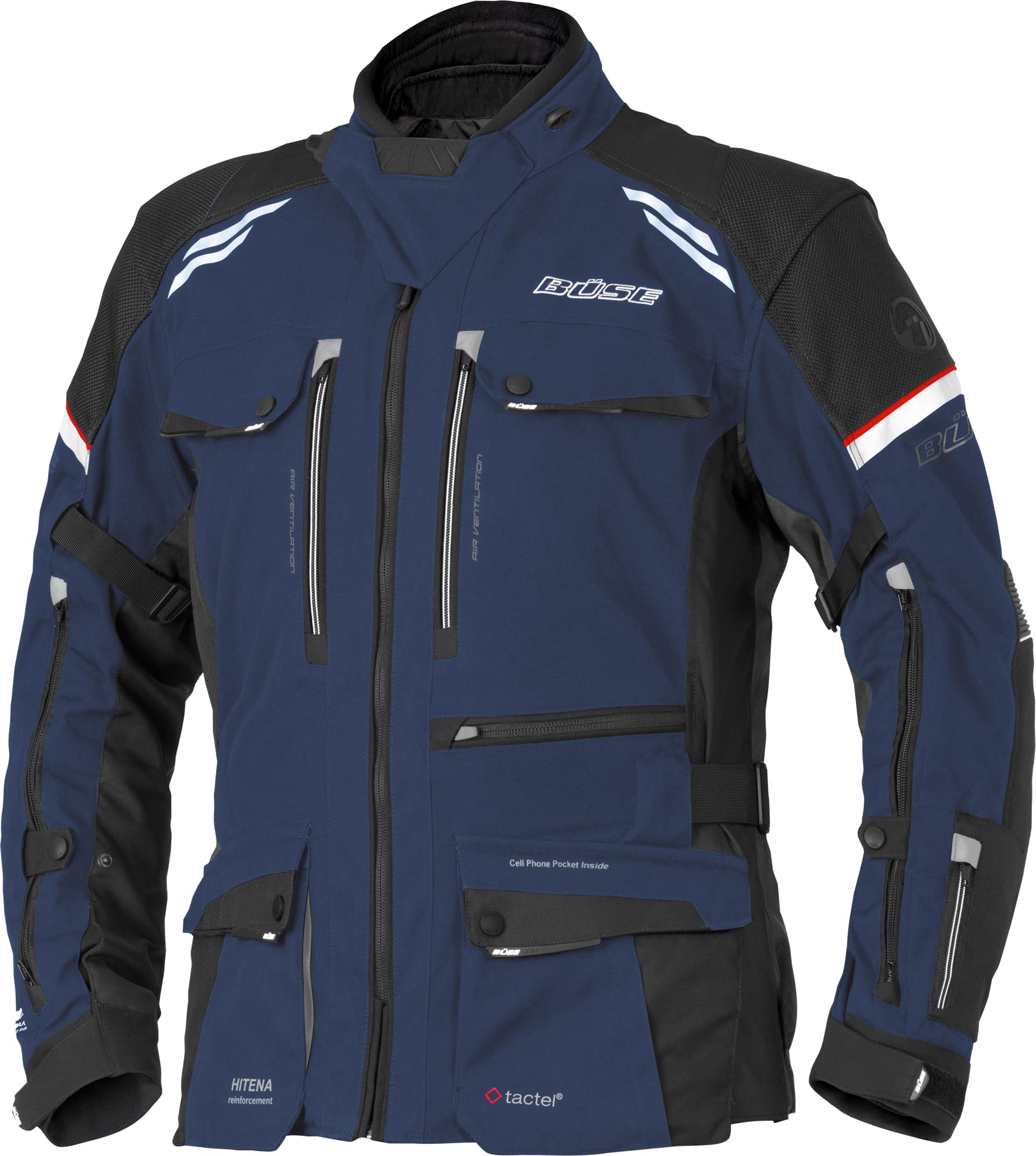 Büse Men's Blue Highland Iii Waterproof Motorcycle Textile Jacket, Size 58 For