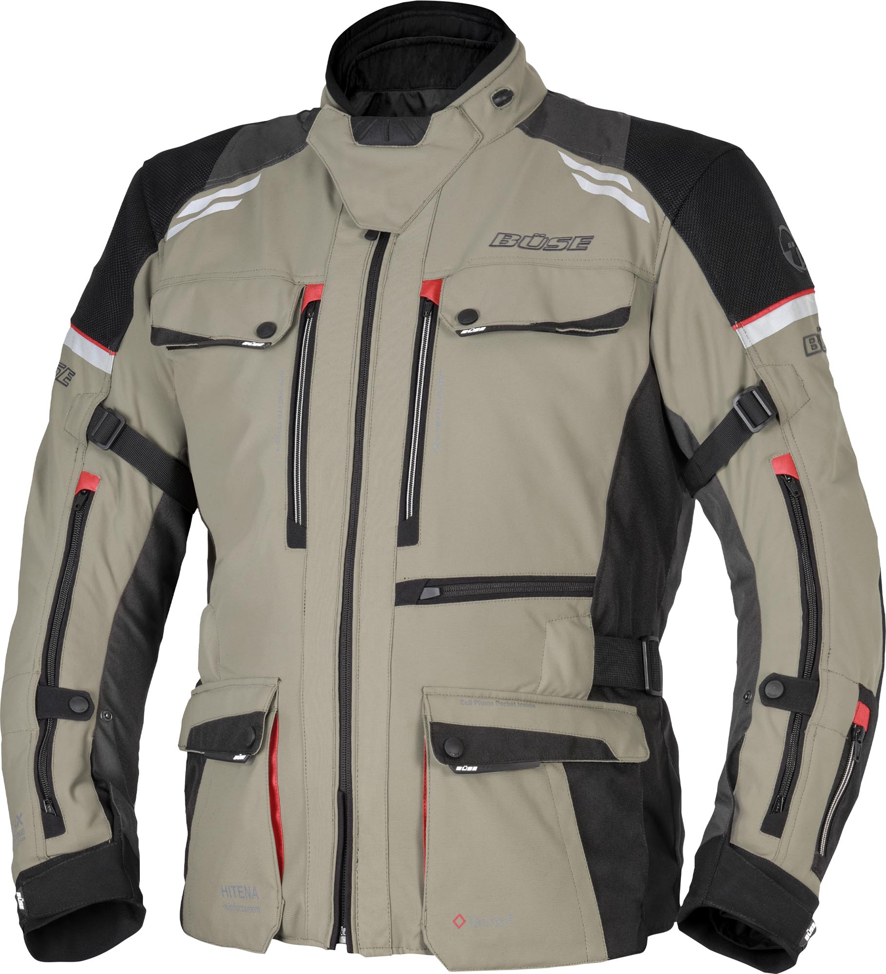 Büse Men's Beige Highland Iii Waterproof Motorcycle Textile Jacket, Size 58 For