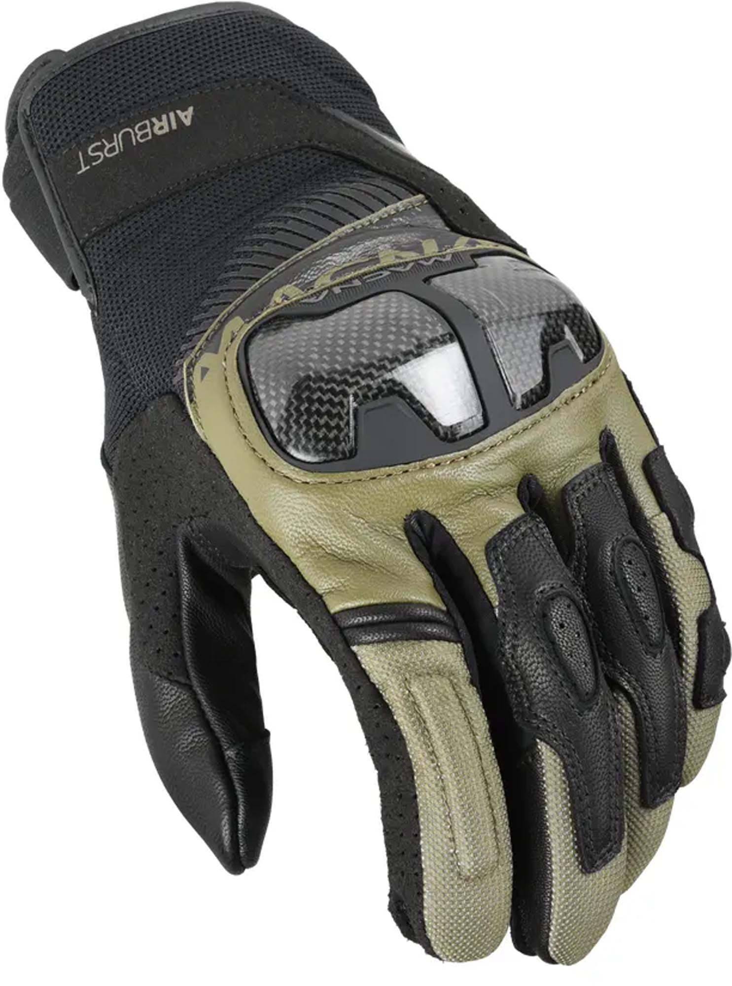 Macna Trekon Motorcycle Gloves, black-green, Size XL for Men