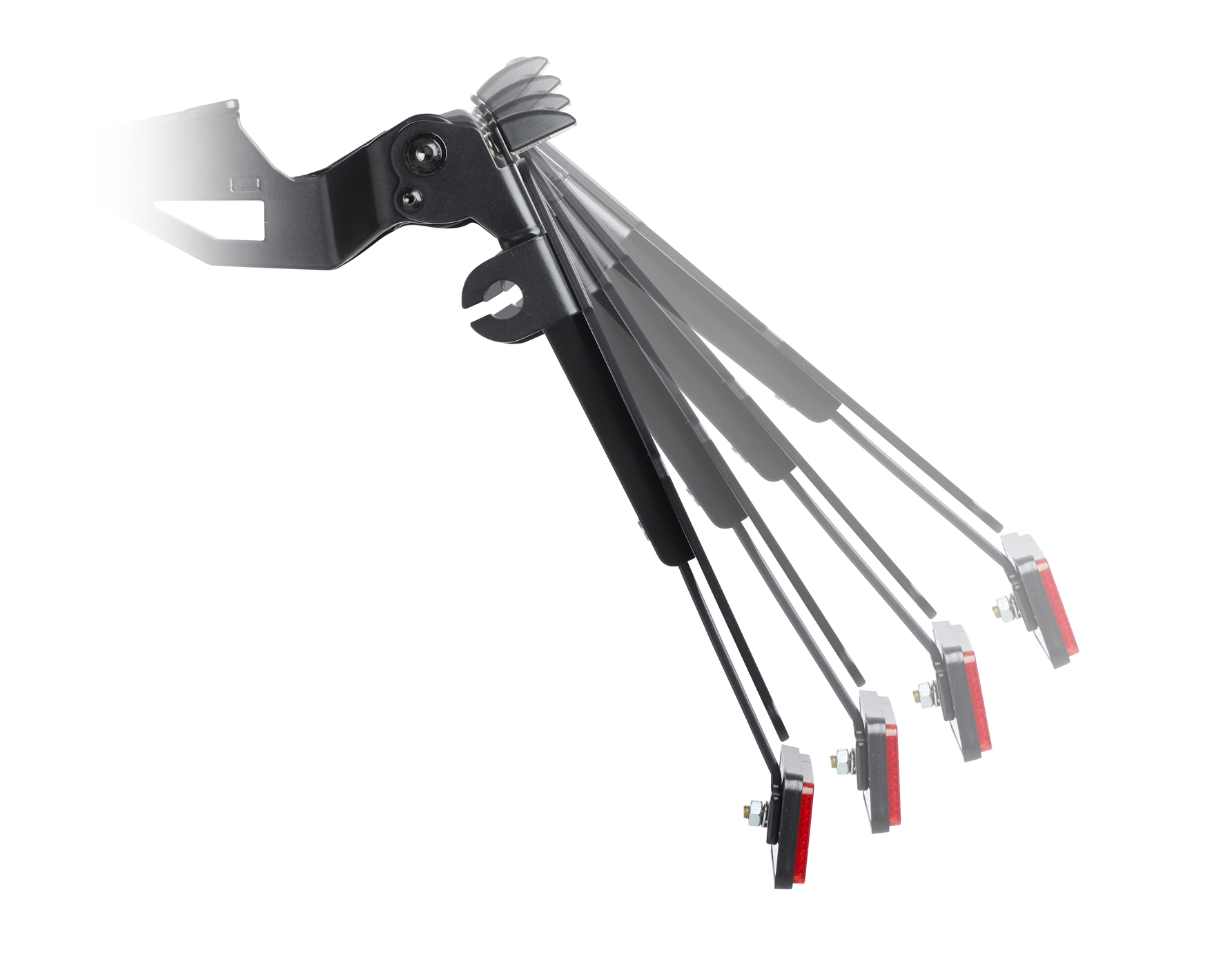 Side view of PROTECH license plate holder plug and play complete set with 4 LED indicators stainless steel/aluminium powder-coated black