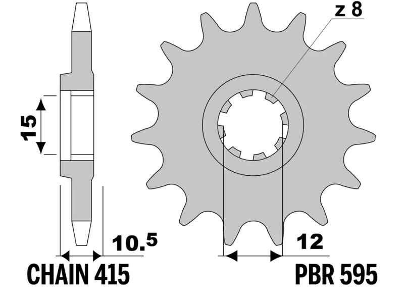 PBR Steel Standard Front Sprocket - 415