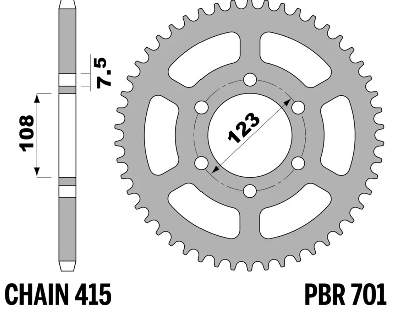 PBR Couronne acier standard - 415, noir