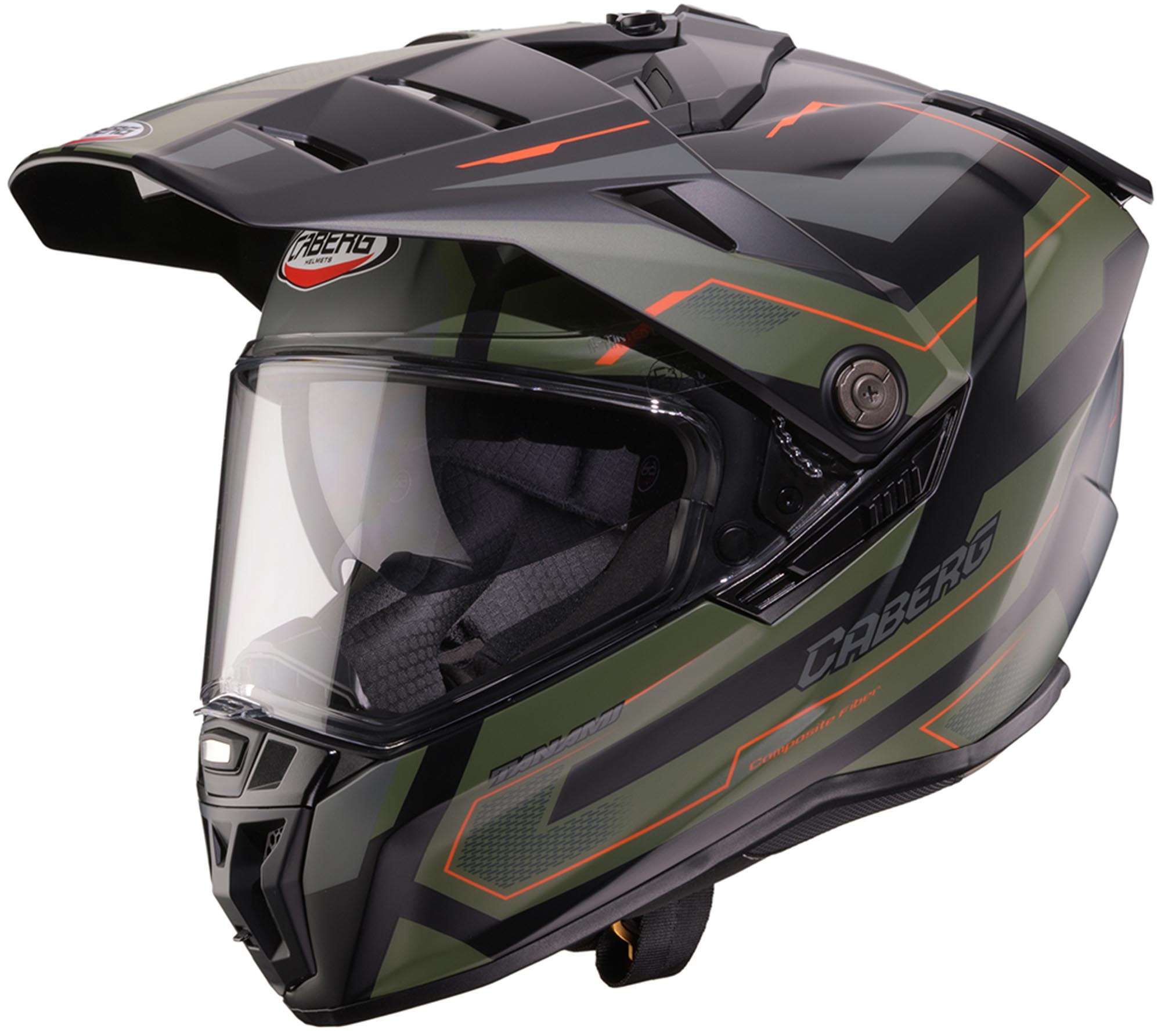 Caberg Tanami Ranger Helmet, Black-Grey-Green, Size M For Men