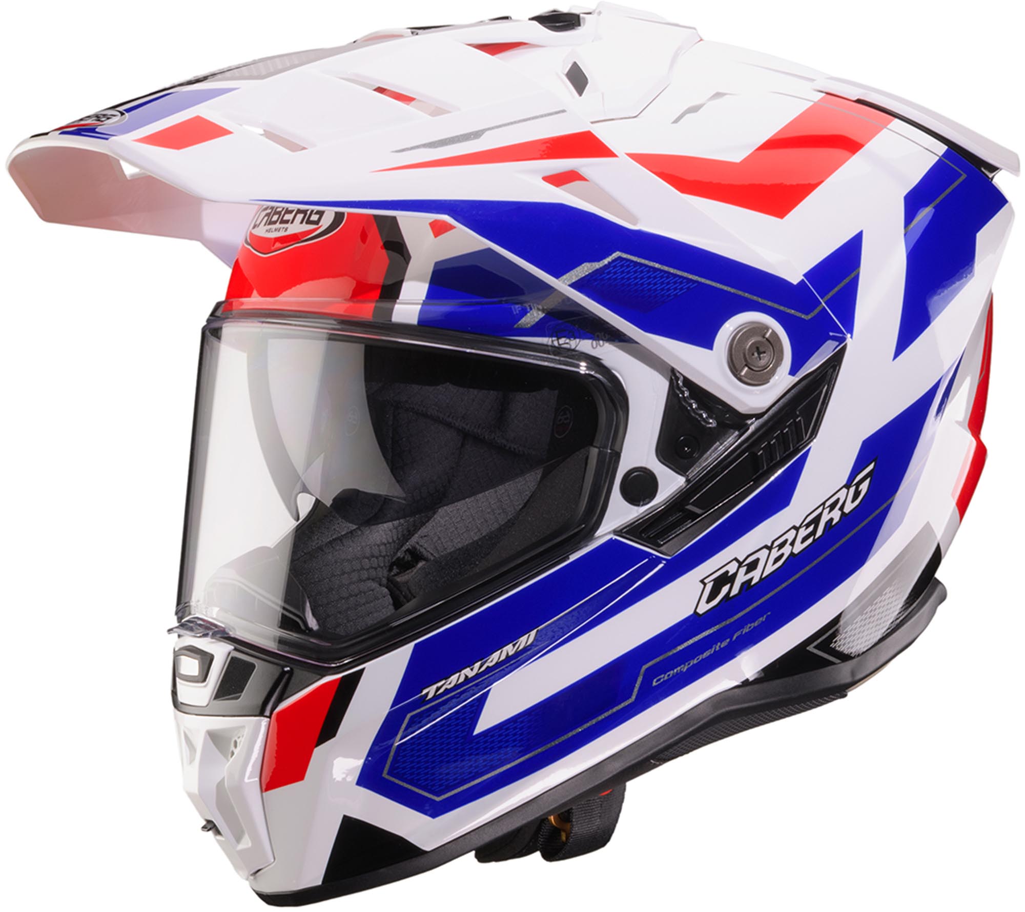 Caberg Men's White Red Blue Tanami Ranger Helmet, White-Red-Blue, Size S For