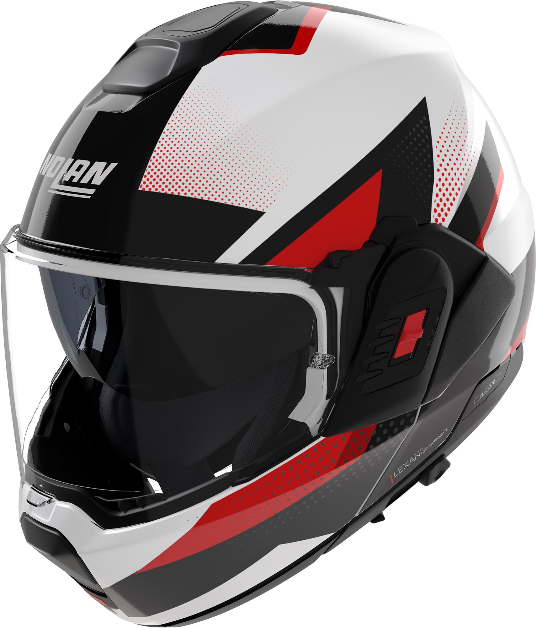 Nolan N120-1 Ciclone Helmet, Black-White-Red, Size Xs For Men