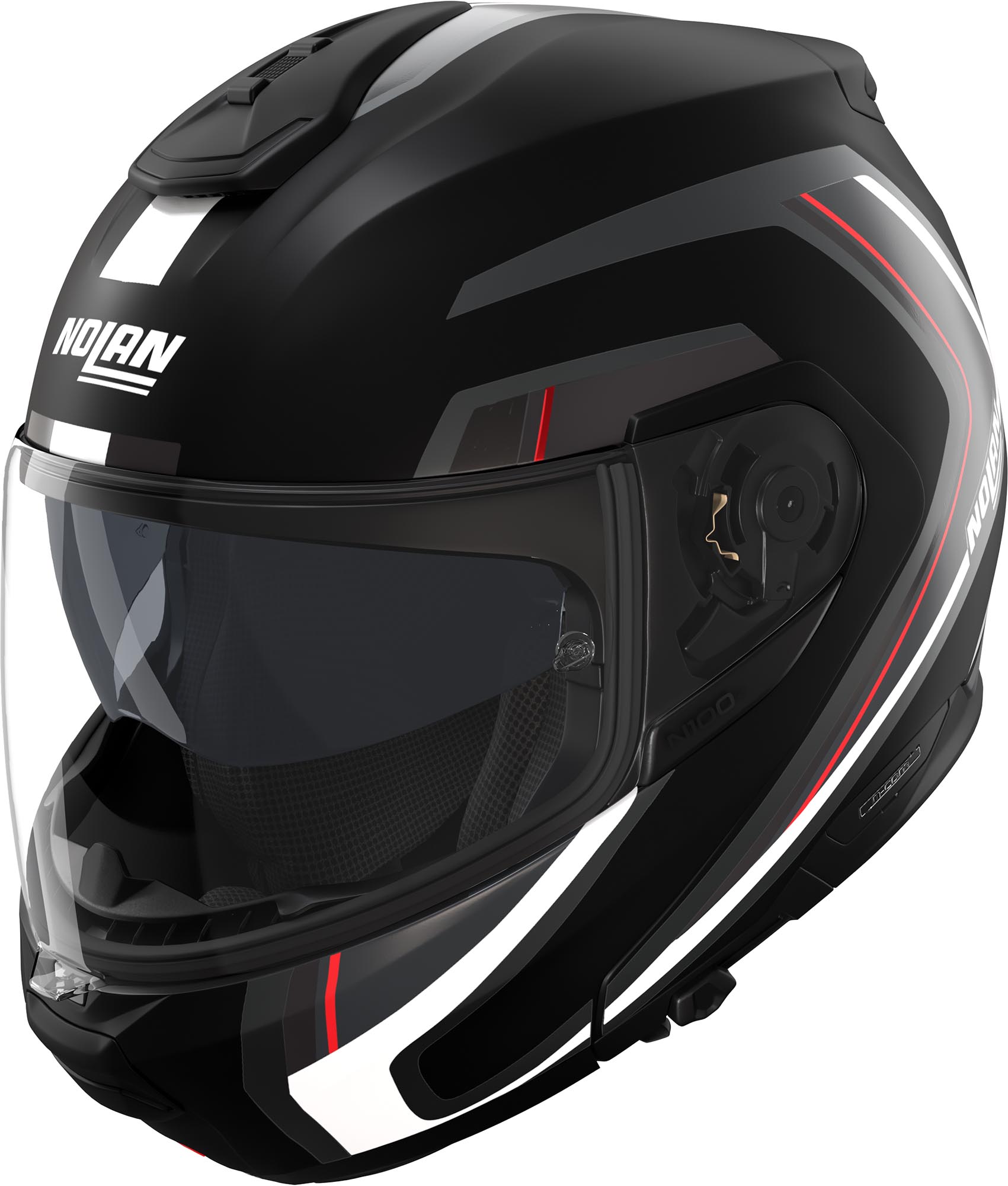 Nolan N100-6 Radiante Helmet, black-grey-red, Size S for Men