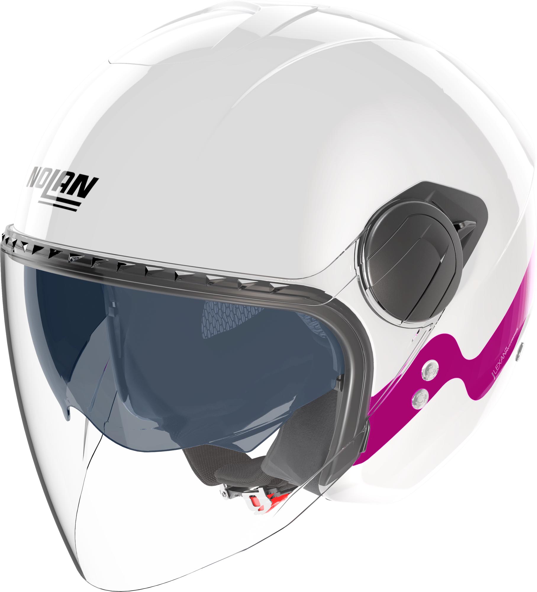 Nolan N20-2 Visor Zefiro Jet Helmet, White-Pink, Size 2XS For Men
