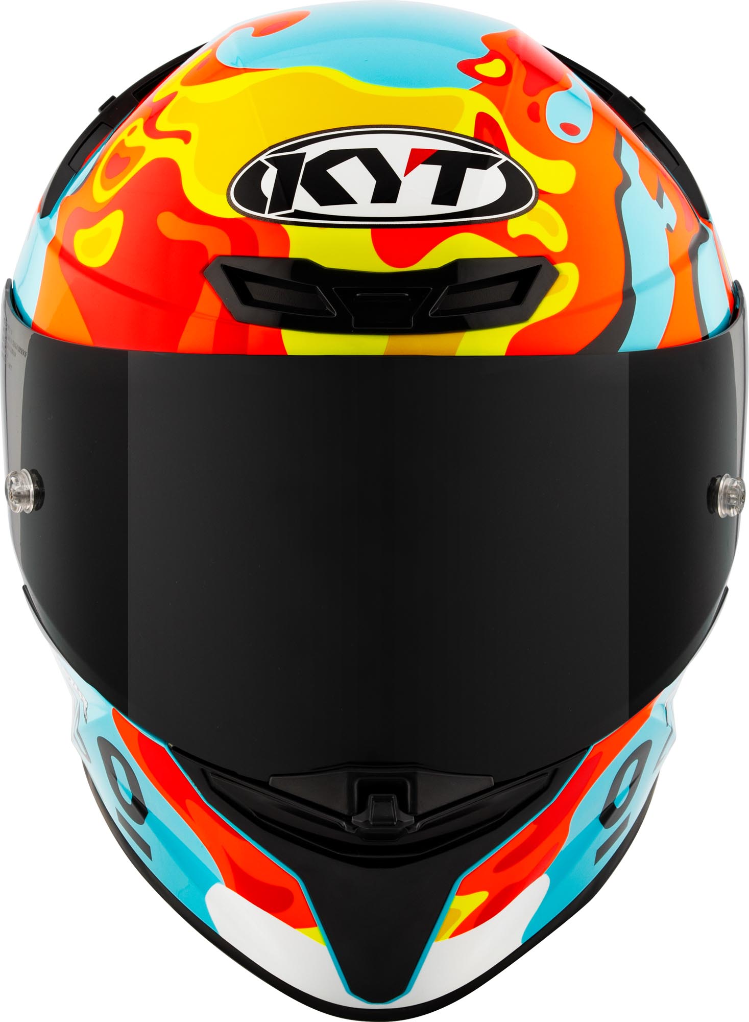 Side view of KYT TT-Revo Leopard Replica Aragon Helmet, Size M for Men