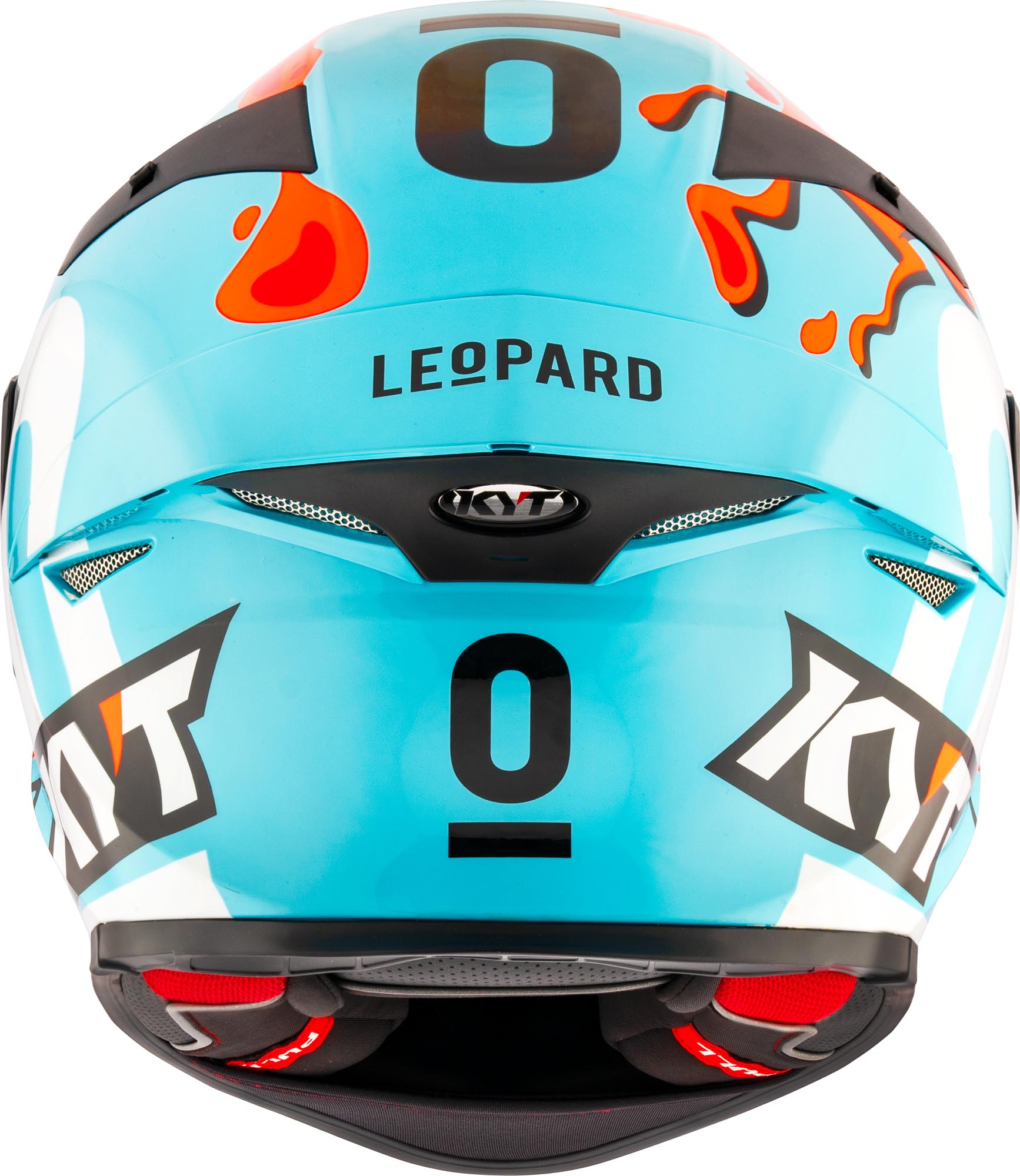 Side view of KYT TT-Revo Leopard Replica Aragon Helmet, Size M for Men
