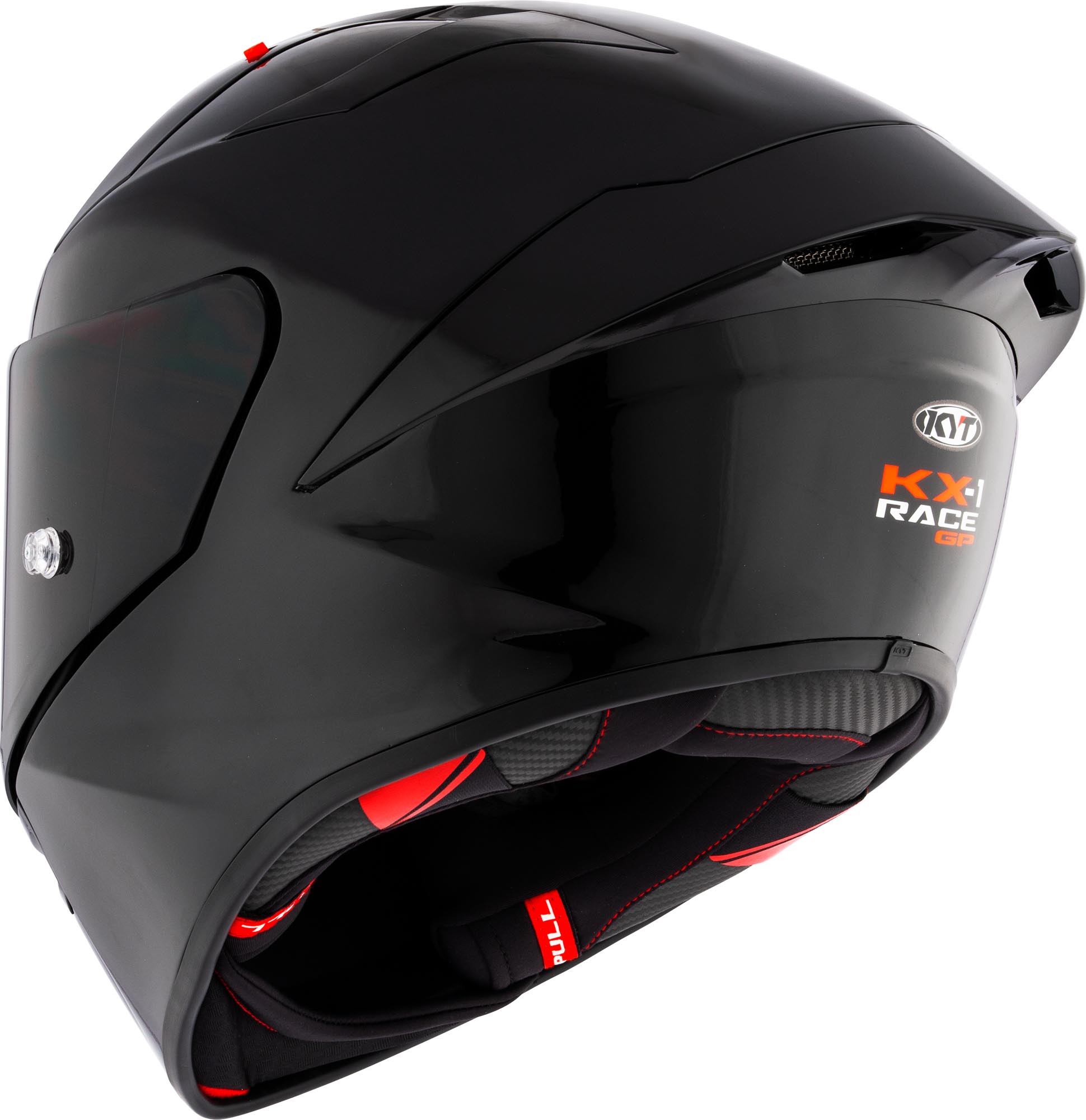Side view of KYT KX-1 Race GP Plain Helmet, Size M for Men