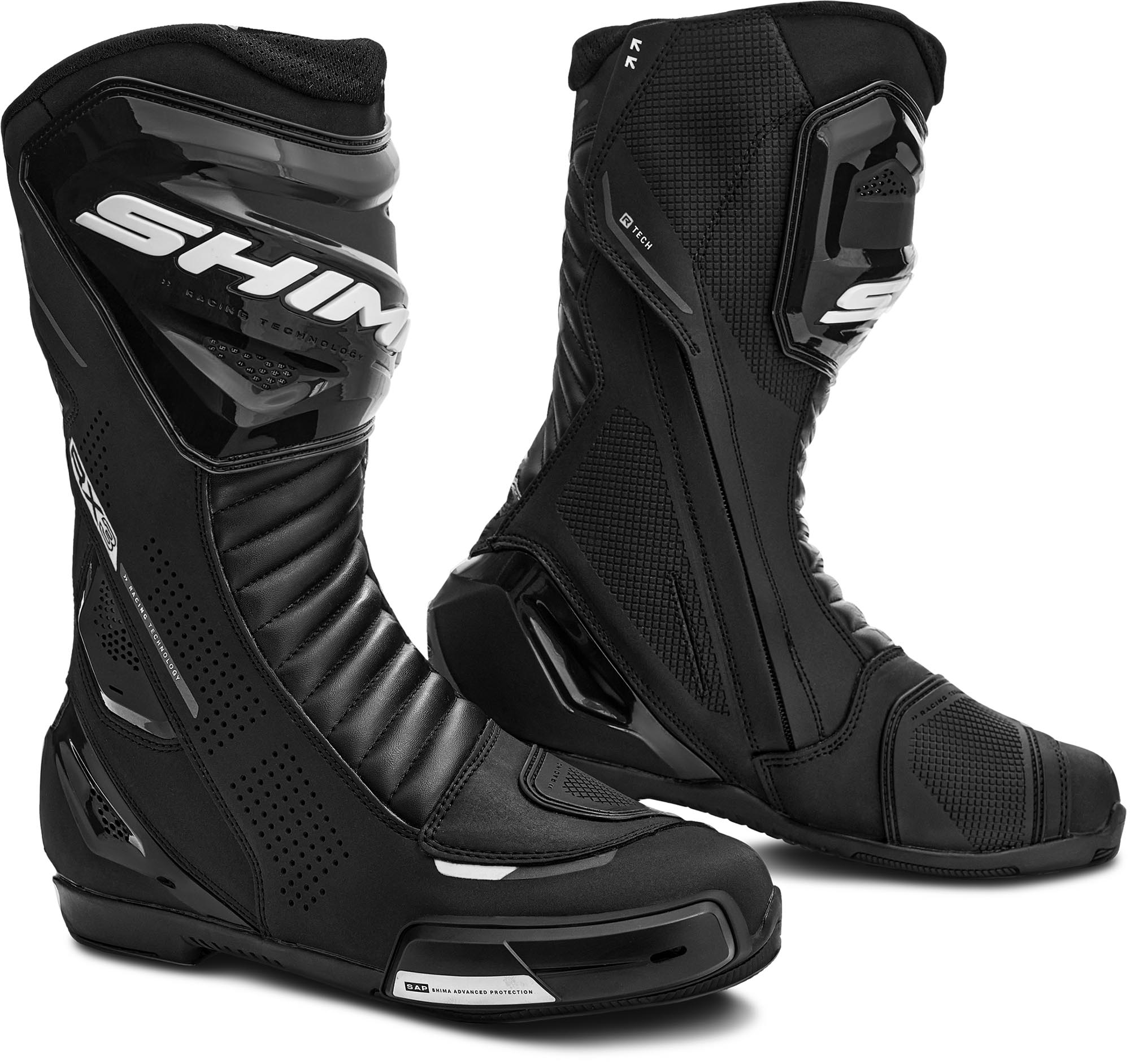 SHIMA RX-3 Bottes de moto, noir-blanc, taille 43 pour Hommes