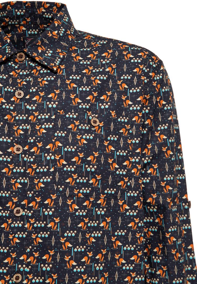 Side view of King Kerosin Foxy Shirt, black, Size M for Men