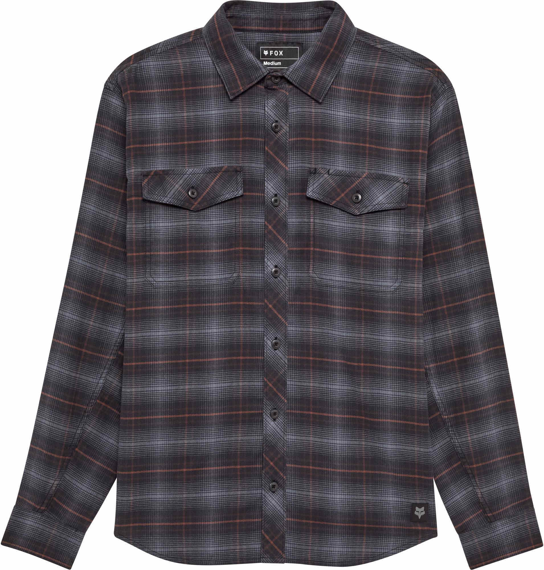 FOX Survivalist Stretch Flannel Shirt, black, Size L for Men-image-909776015