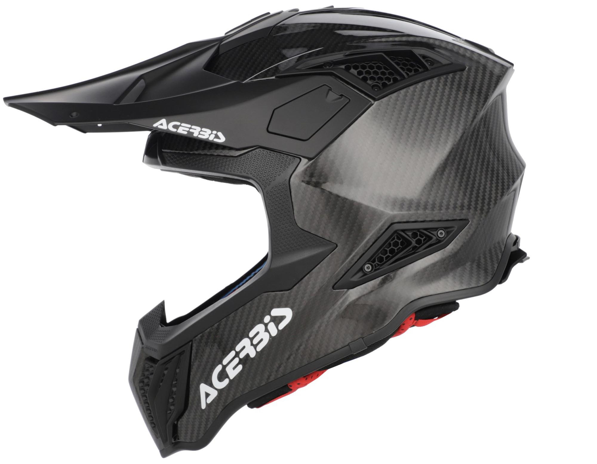 Side view of Acerbis Airstrike FIM Racing 2 Carbon Motocross Helmet, black, Size S for Men