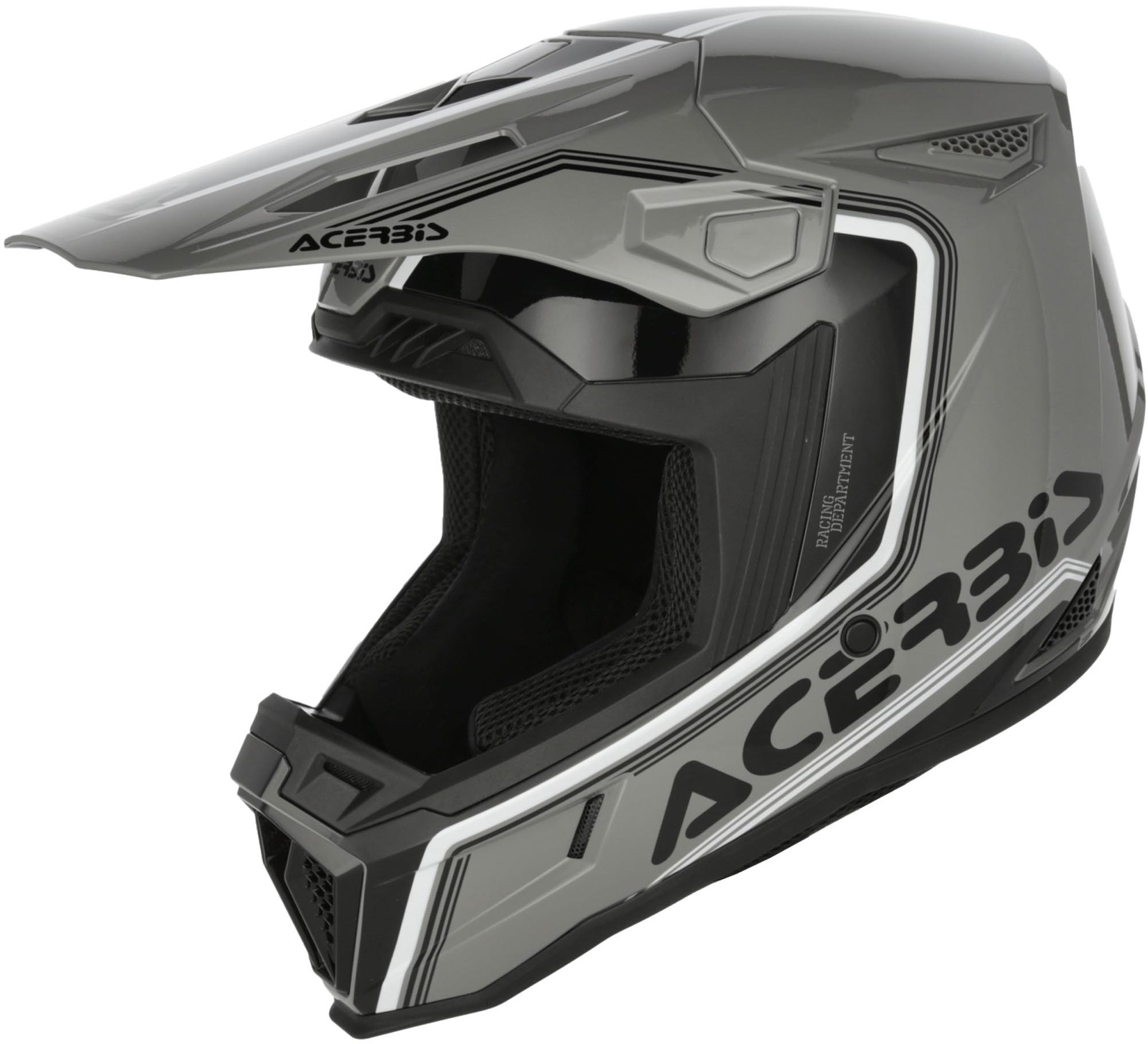 Acerbis Whoops Logo Motocross Helmet, Black-Grey-White, Size Xl For Men