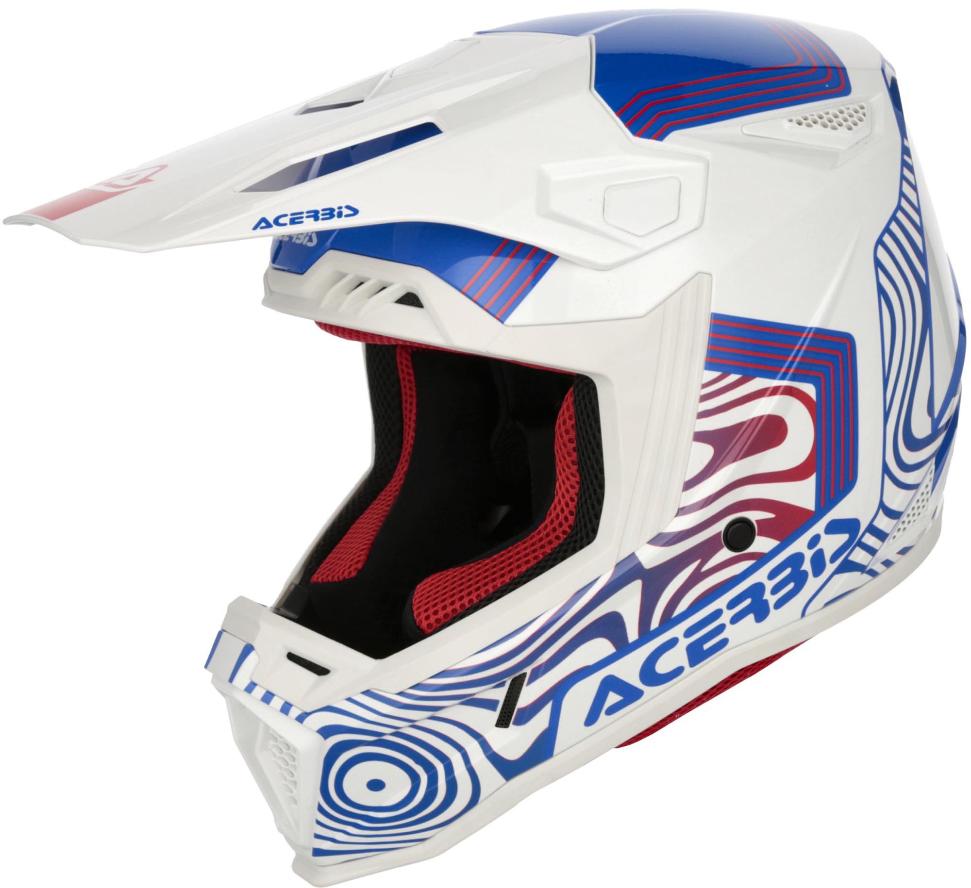 Acerbis Whoops Graphic Motocross Helmet, white-red-blue, Size 2XL for Men