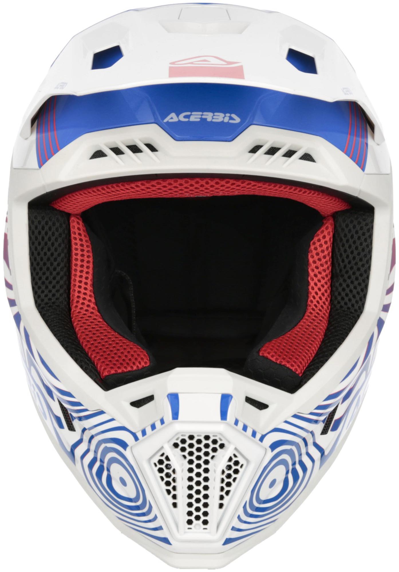 Side view of Acerbis Whoops Graphic Motocross Helmet, white-red-blue, Size 2XL for Men
