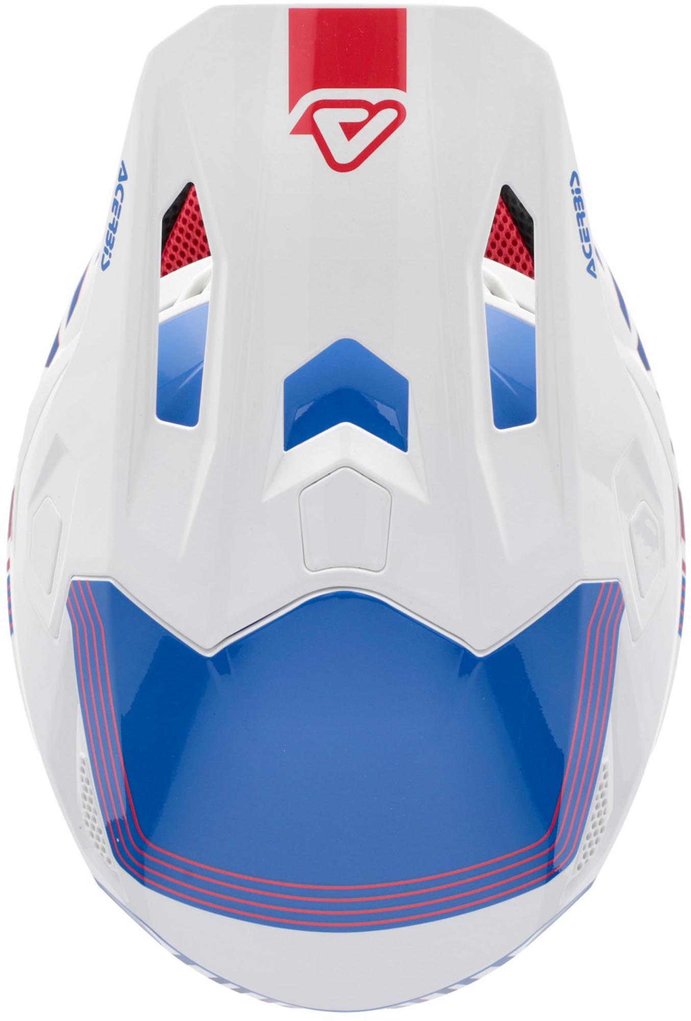 Side view of Acerbis Whoops Graphic Motocross Helmet, white-red-blue, Size 2XL for Men