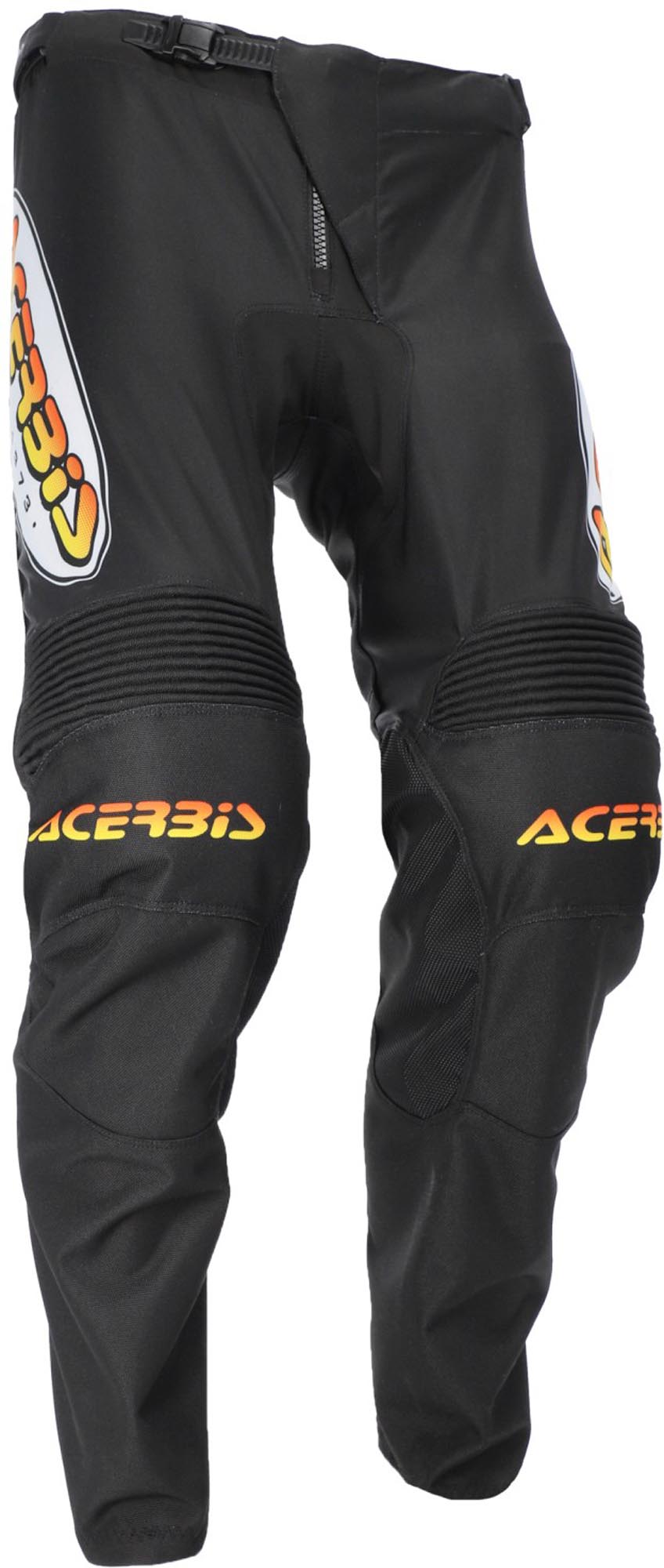 Acerbis Mx Track Inc Retro Motocross Pants, Black-White, Size 30 For Men