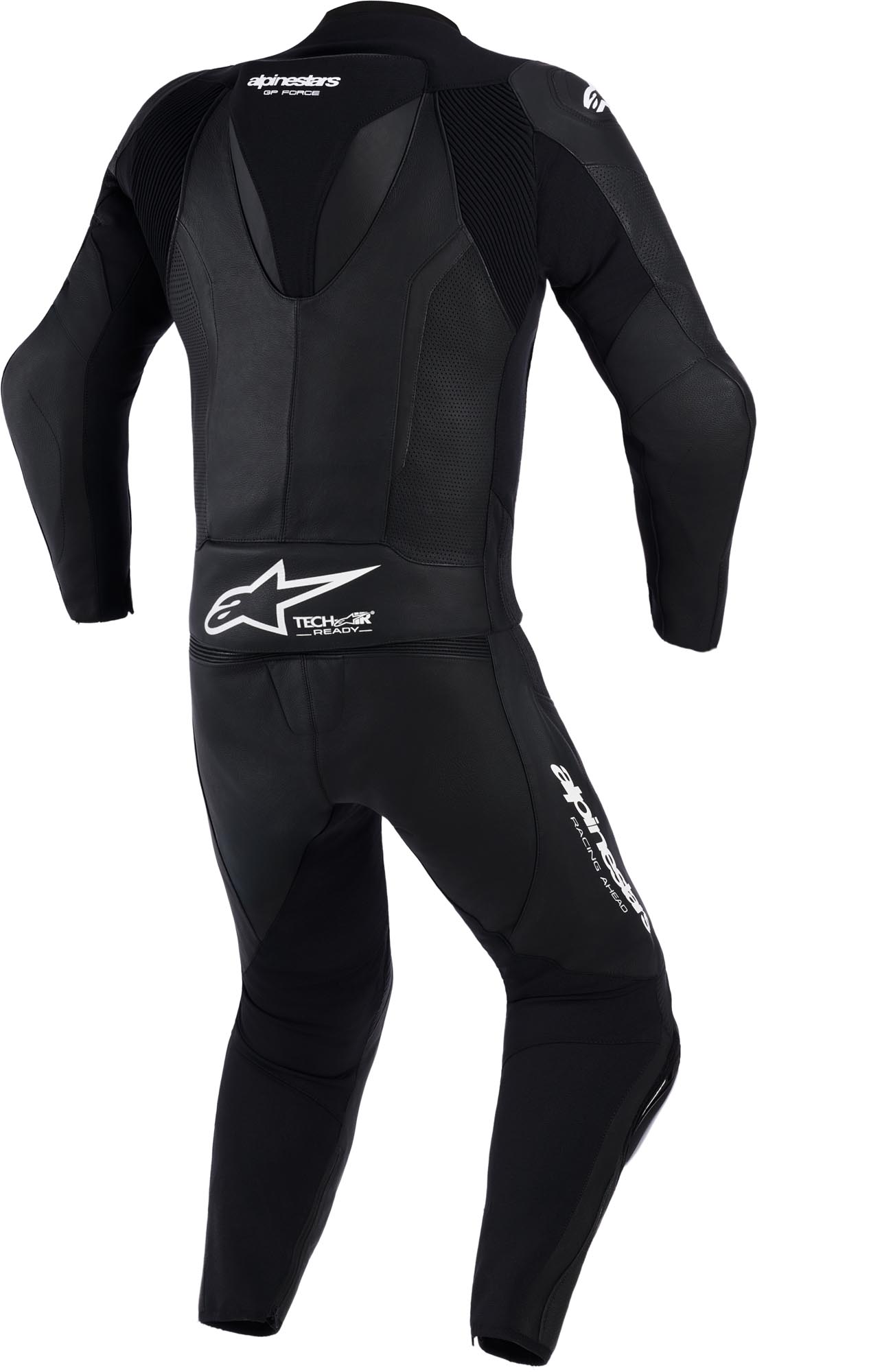 Side view of Alpinestars GP Force V2 Two Piece Motorcycle Leather Suit, black, Size 50 for Men