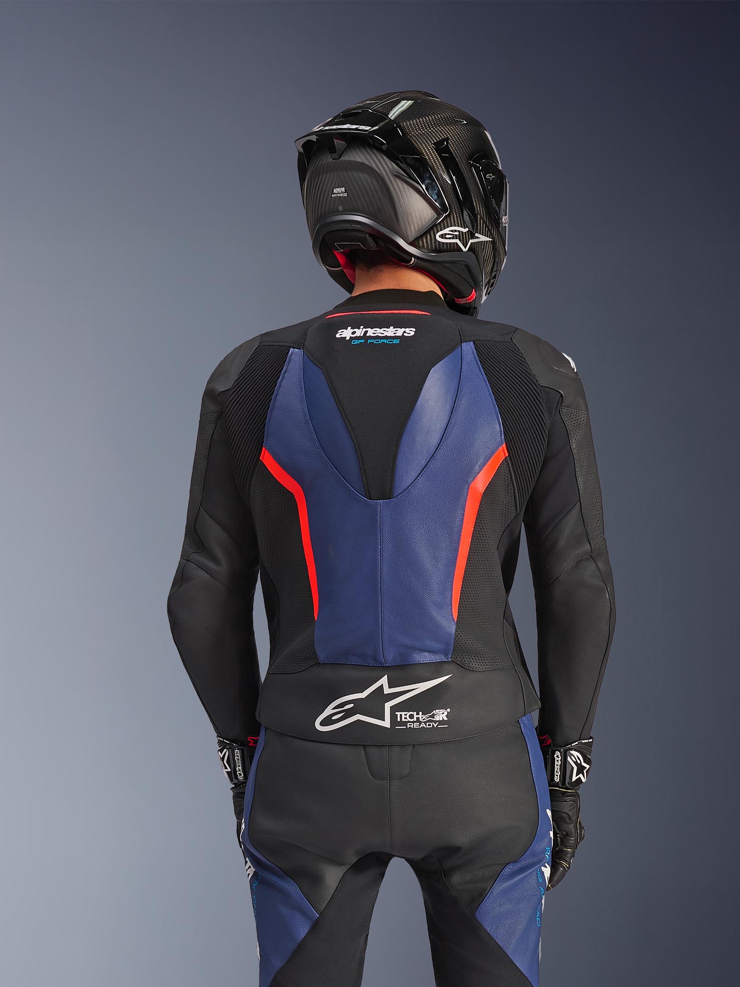 Side view of Alpinestars GP Force V2 Two Piece Motorcycle Leather Suit, Size 52 for Men