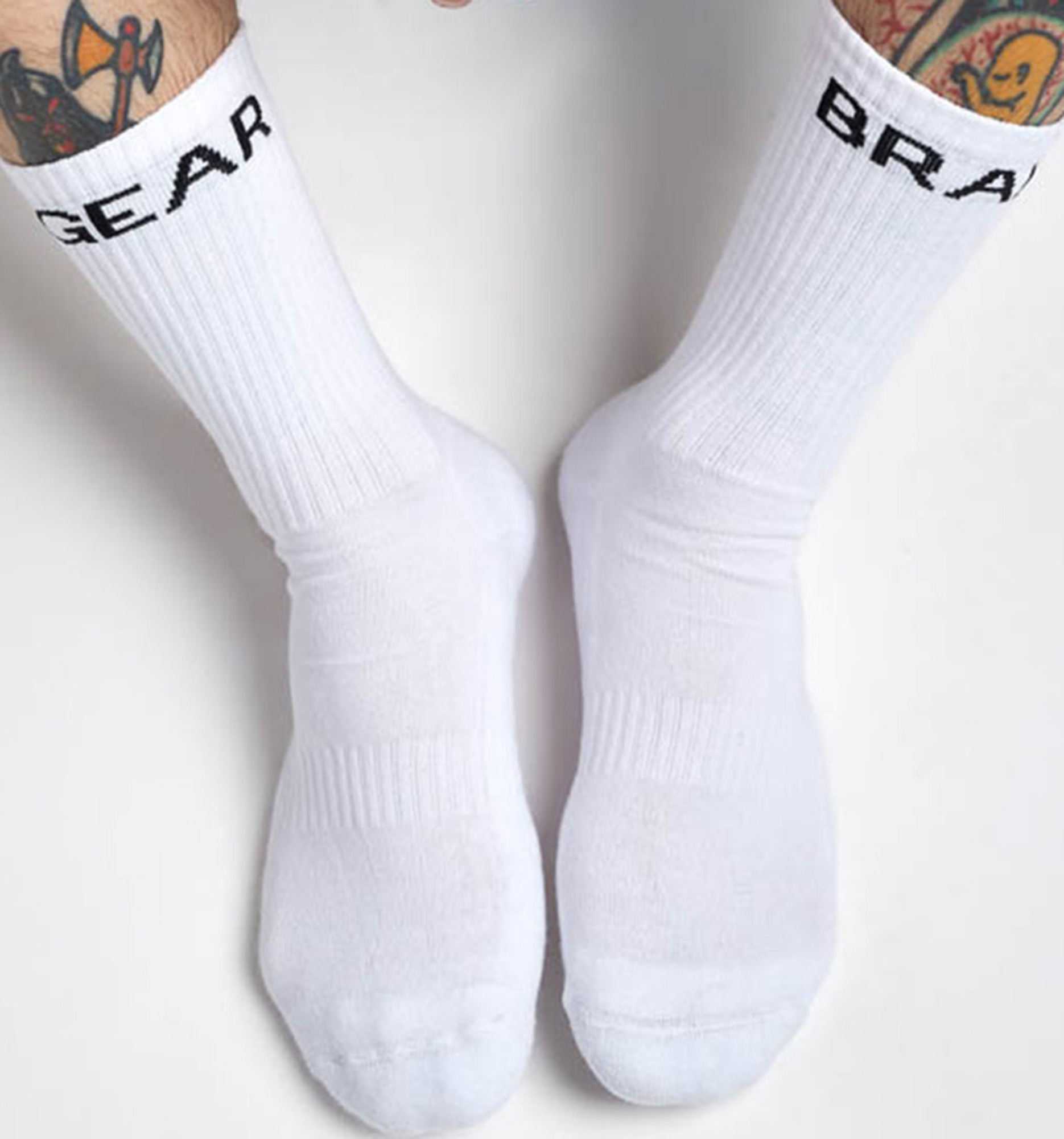 Pando Moto Brake & Gear Chaussettes, blanc, taille 37 38 39 40 41 pour Hommes