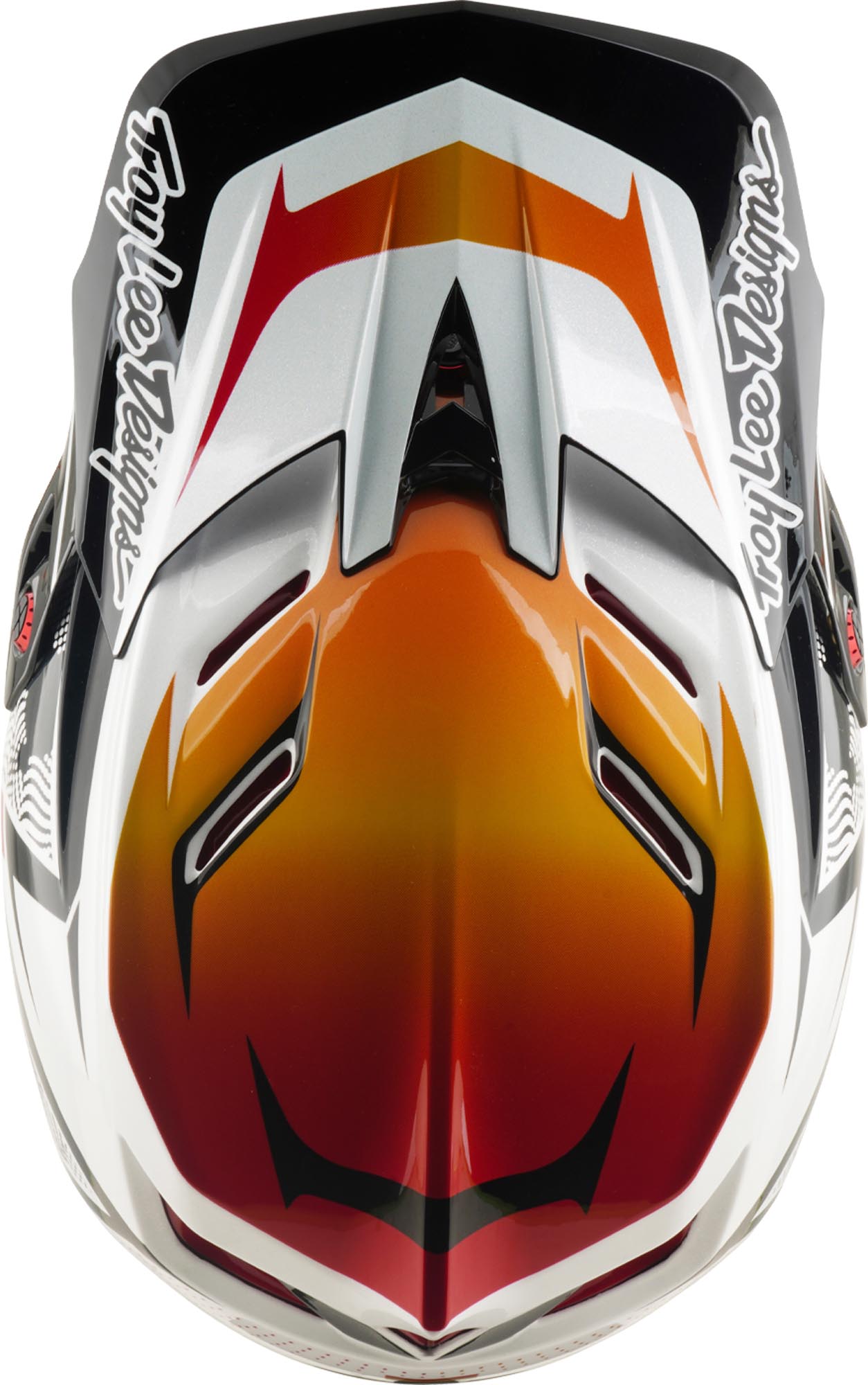 Side view of Troy Lee Designs D4 Composite MIPS Lined Up Downhill Helmet, red, Size XL for Men