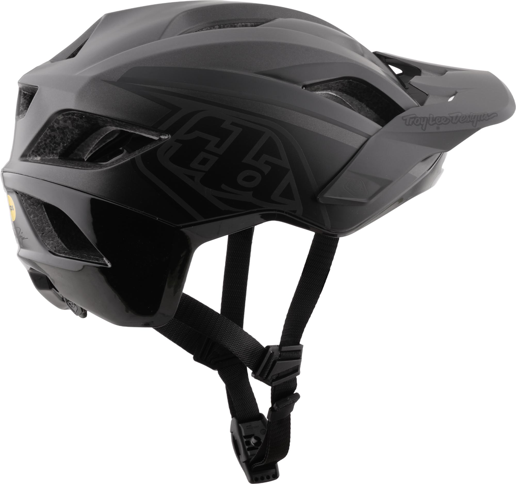Side view of Troy Lee Designs Flowline SE Mips Phantom Bicycle Helmet, black for Men
