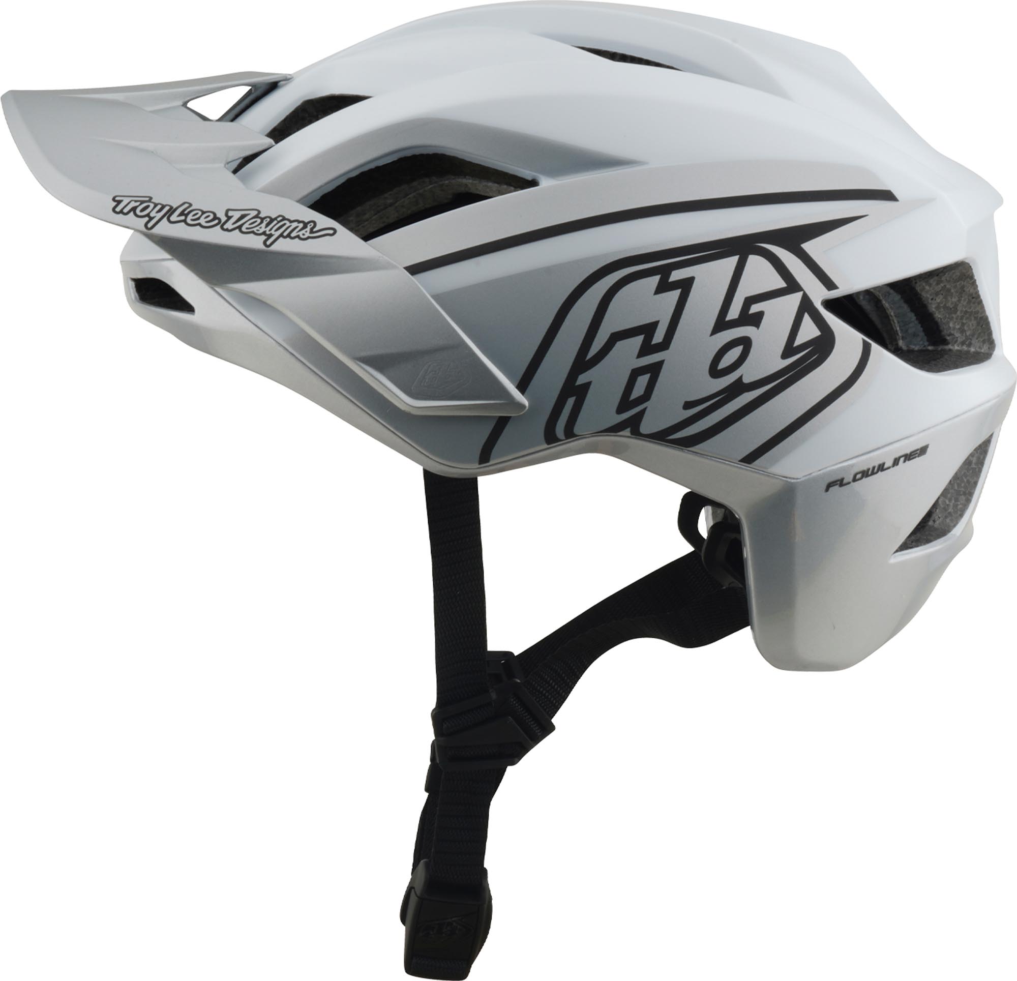 Side view of Troy Lee Designs Flowline SE Mips Phantom Bicycle Helmet, white, Size XL 2XL for Men
