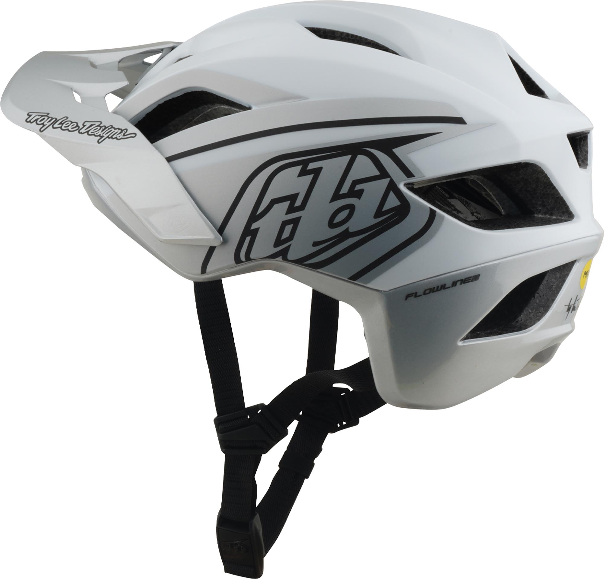 Side view of Troy Lee Designs Flowline SE Mips Phantom Bicycle Helmet, white, Size XL 2XL for Men