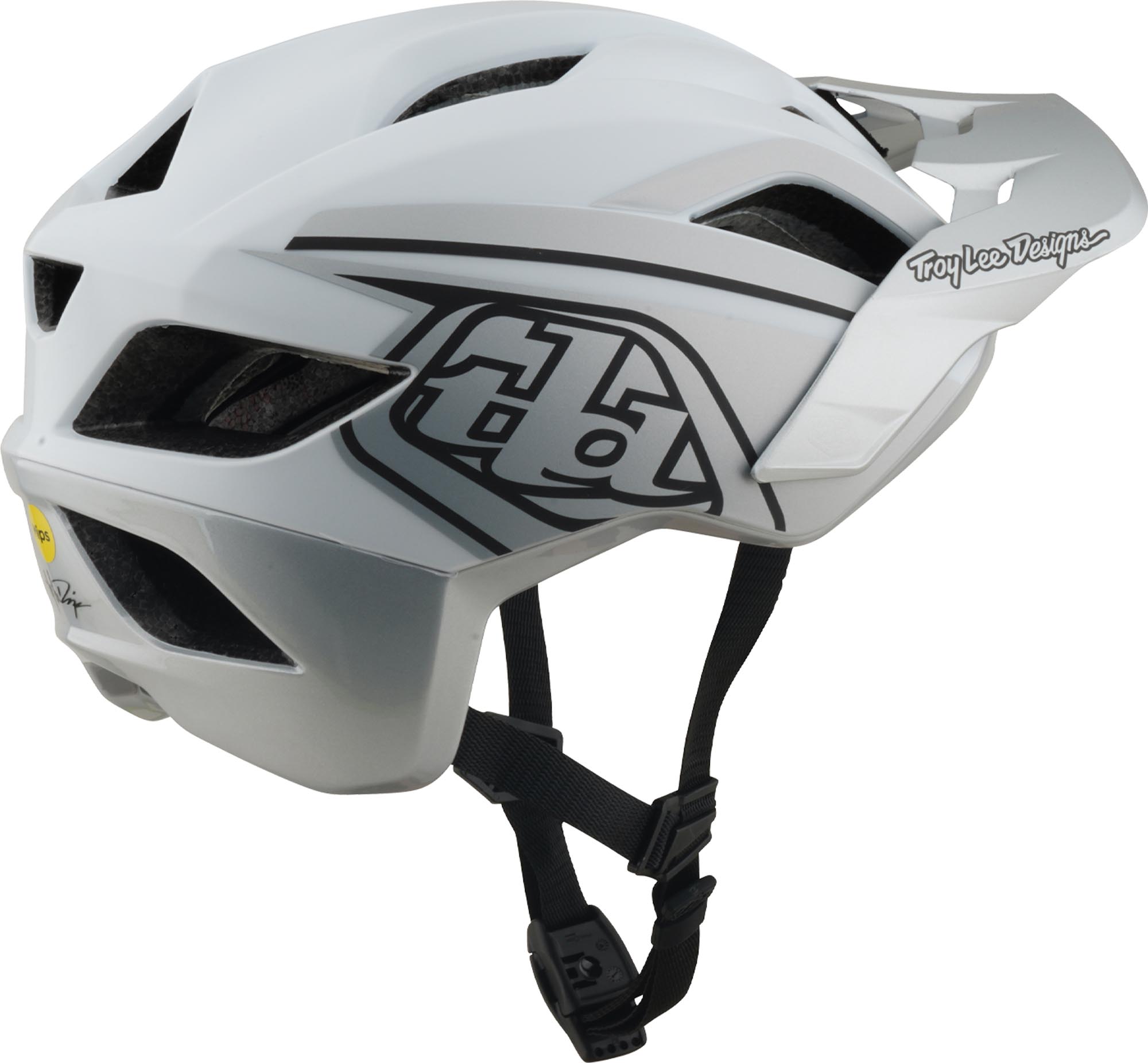 Side view of Troy Lee Designs Flowline SE Mips Phantom Bicycle Helmet, white, Size XL 2XL for Men