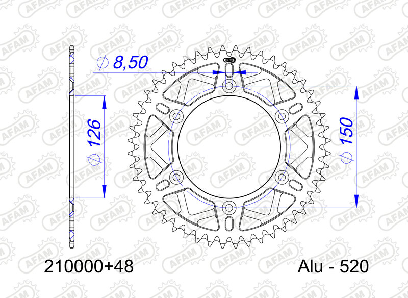 Afam Aluminium Standard Rear Sprocket - 520
