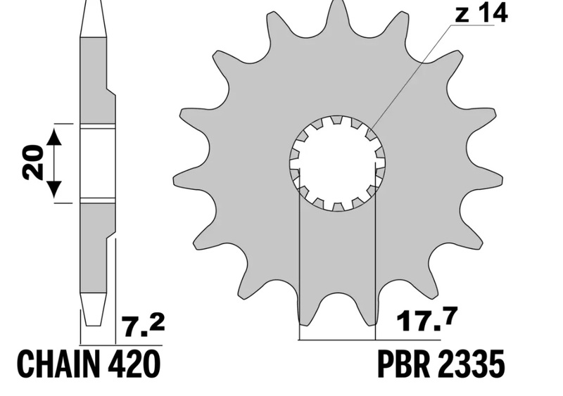 PBR Pignon acier standard - 420