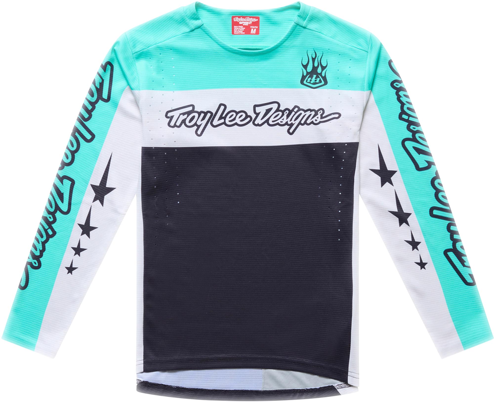 Troy Lee Designs Sprint Pro YO Moto Youth Bicycle Jersey, black-blue, Size M-image-728384431