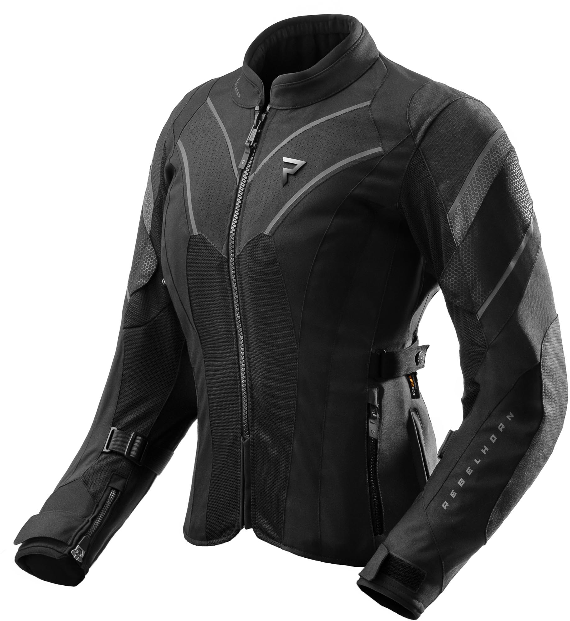 Rebelhorn Hiflow 5 Waterproof Ladies Motorcycle Textile Jacket, Black, Size 5XL For Women