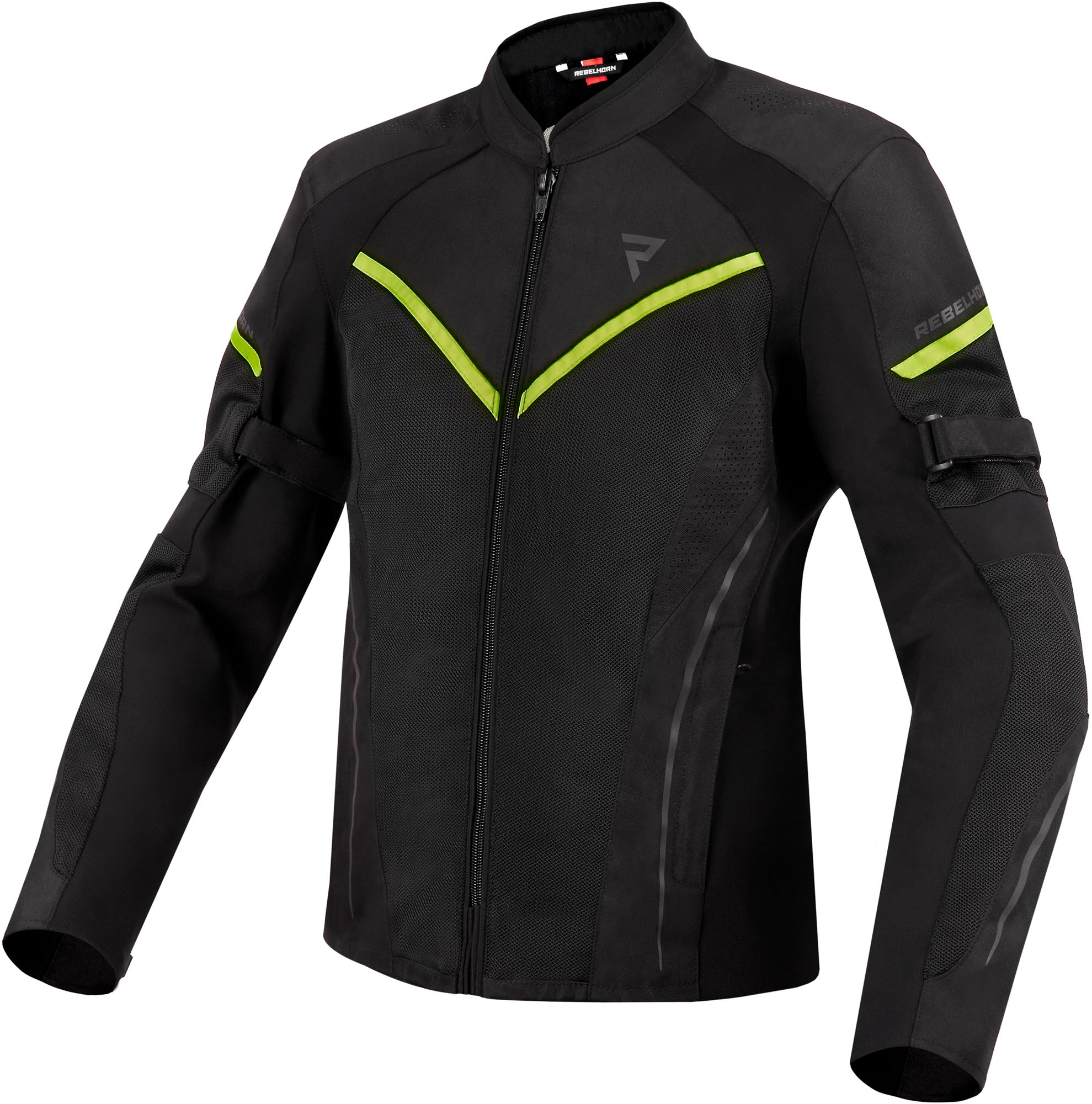 Rebelhorn Flux Veste textile moto pour femmes imperméable, noir-jaune, taille 2XS