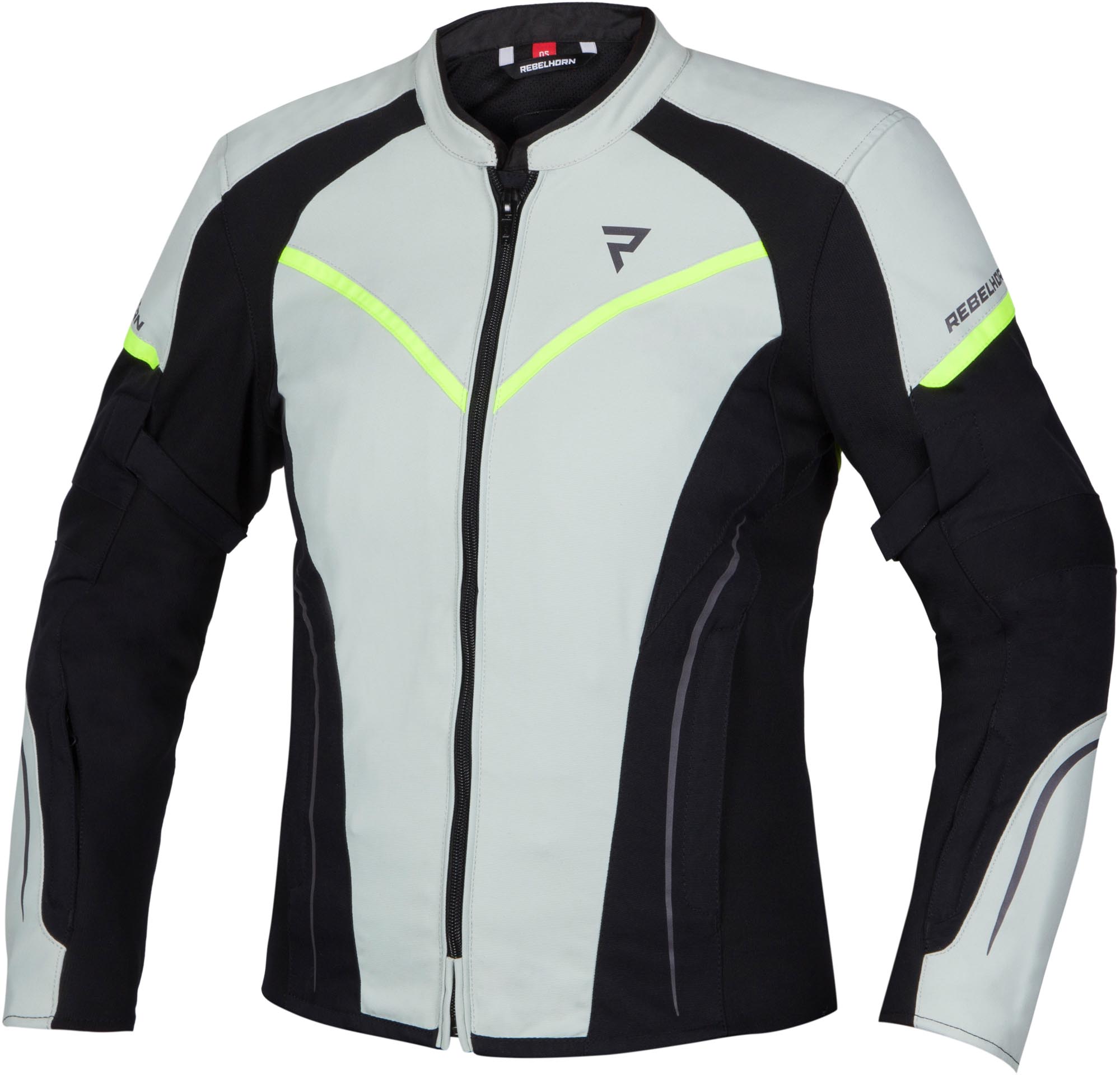 Rebelhorn Luna Veste textile moto pour femmes imperméable, noir-blanc-jaune, taille 2XS