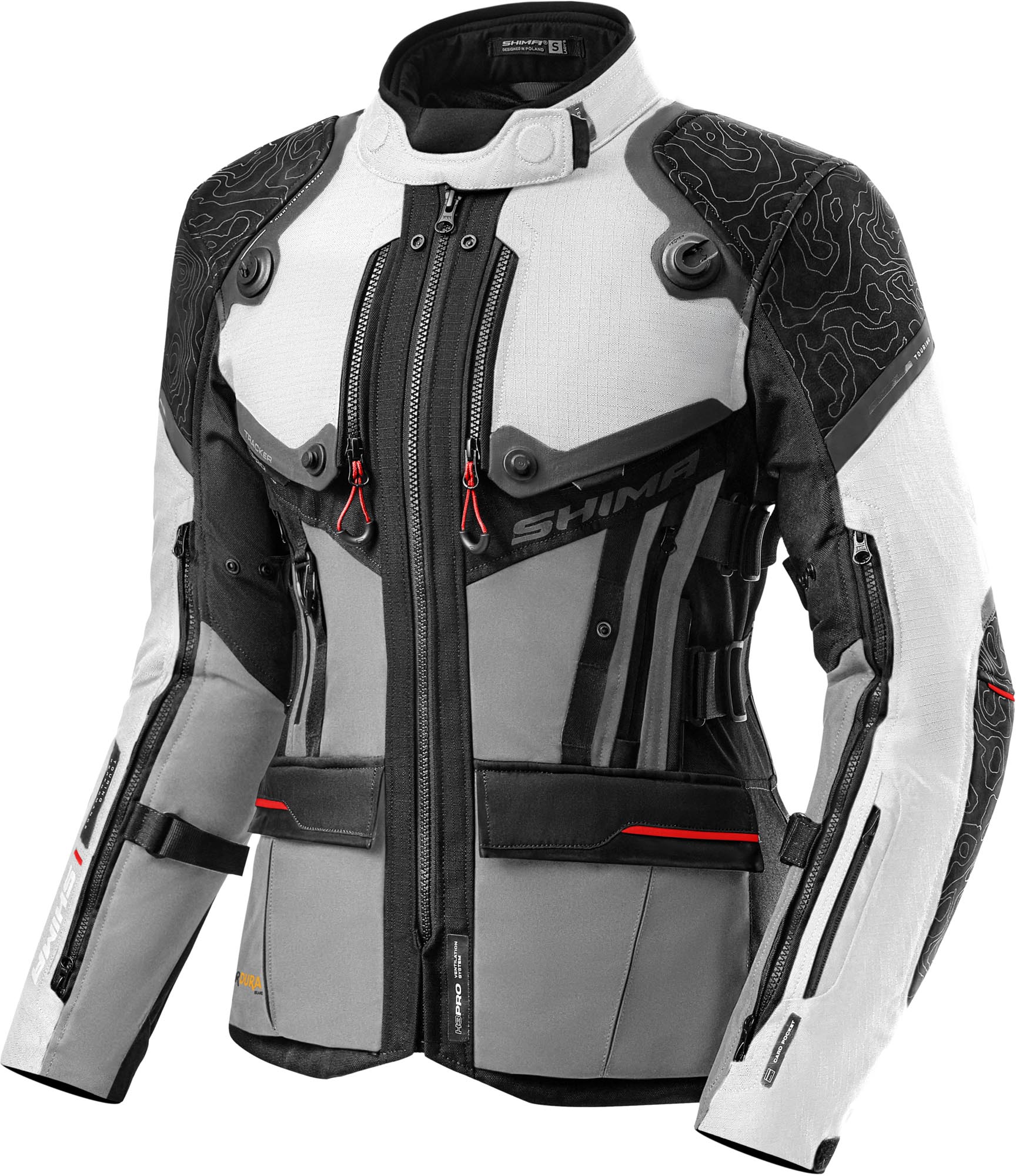 Shima Women's Light/Grey Tracker Motorcycle Textile Jacket, Size S For