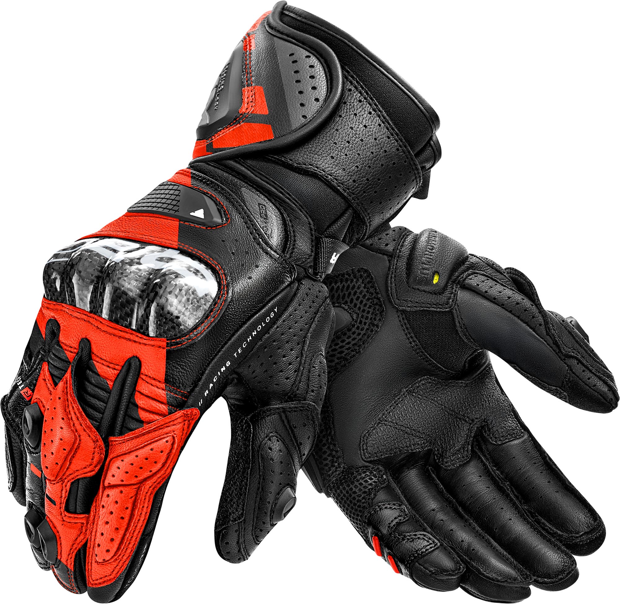 SHIMA RS-3  Мотоциклетные перчатки чёрный/красный/флюо-красный 2XL 