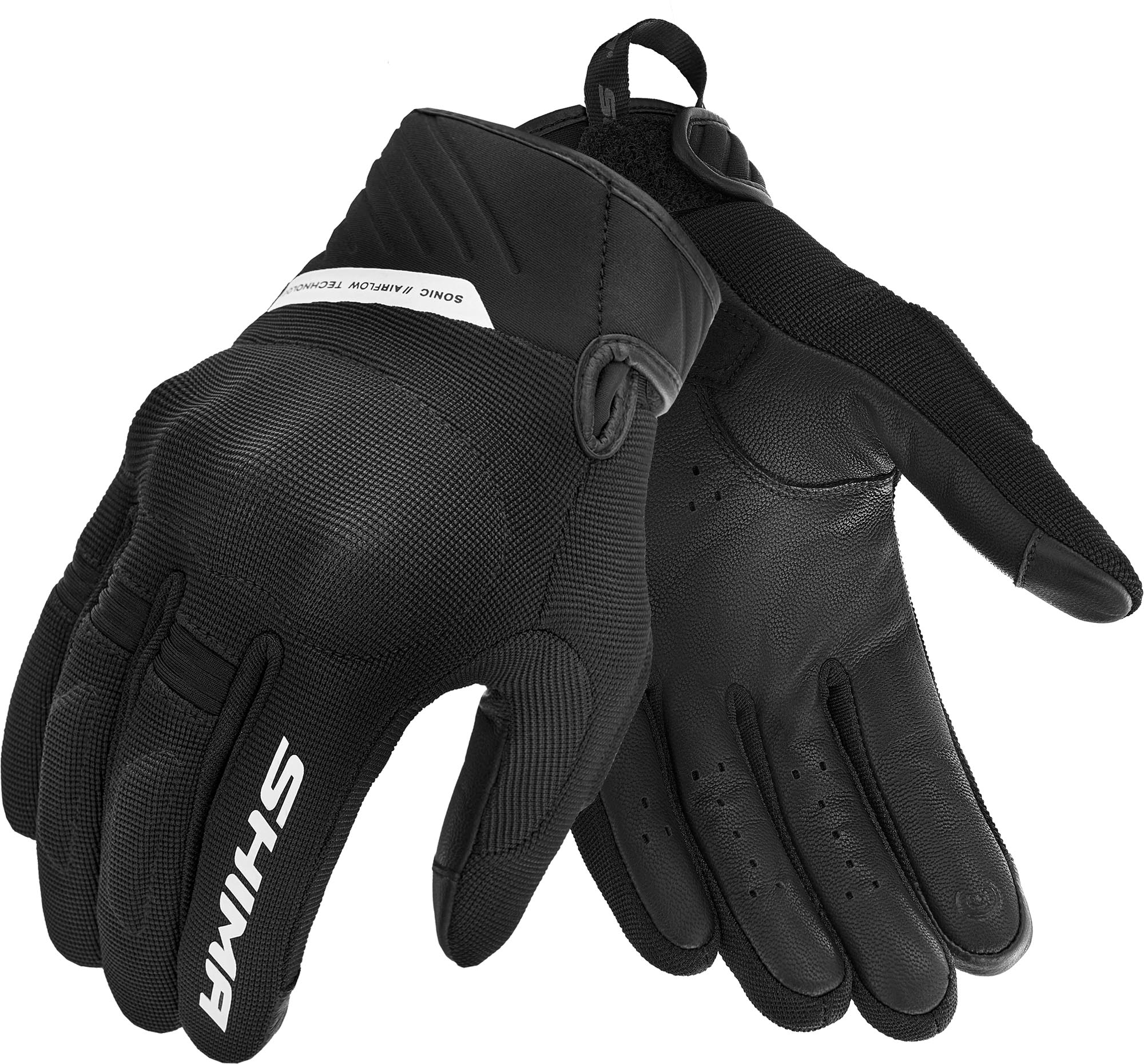 SHIMA Sonic Gants de moto, noir-blanc, taille L pour Hommes