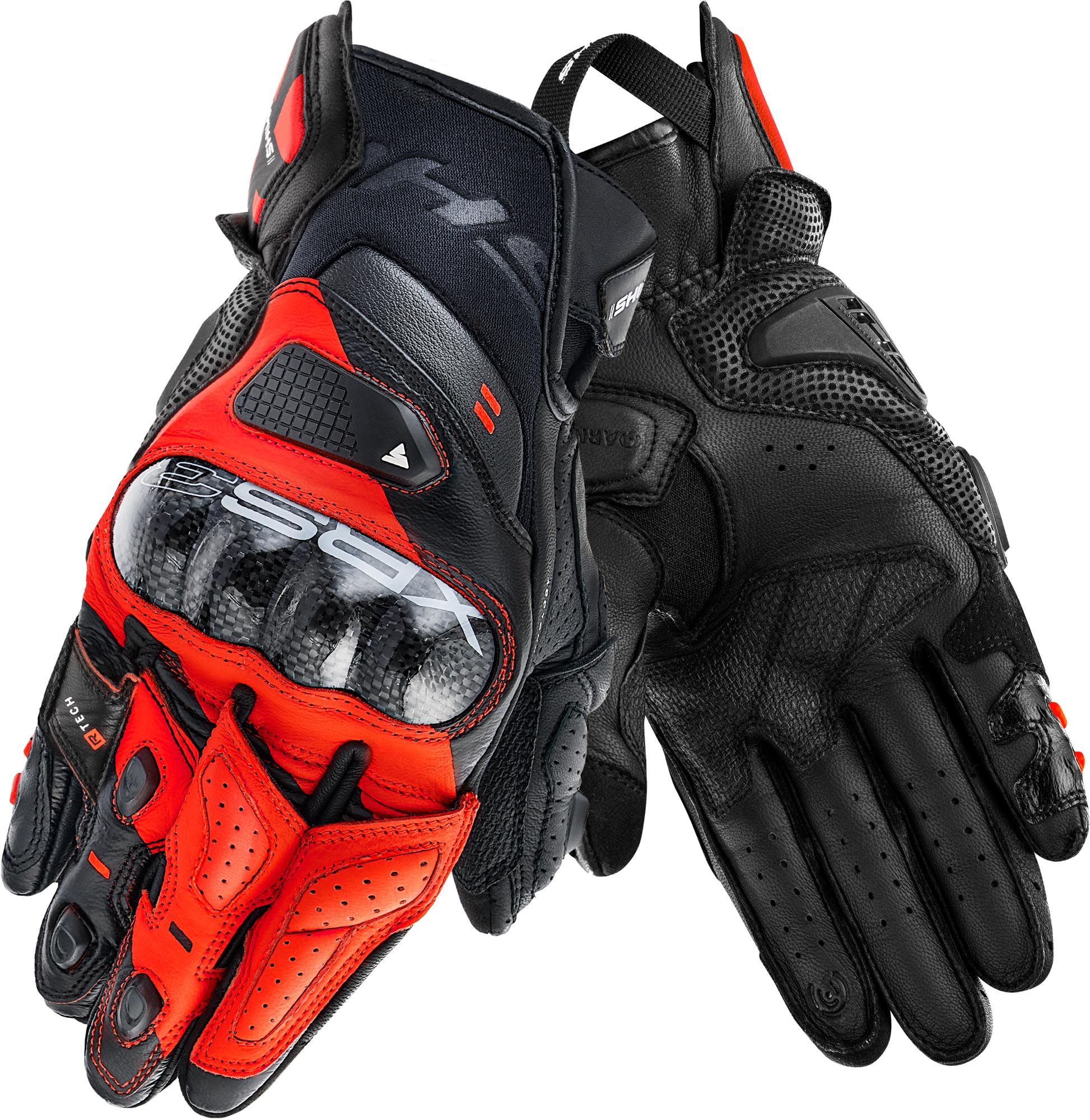 SHIMA XRS-3 Gants de moto, noir-rouge, taille 3XL pour Hommes