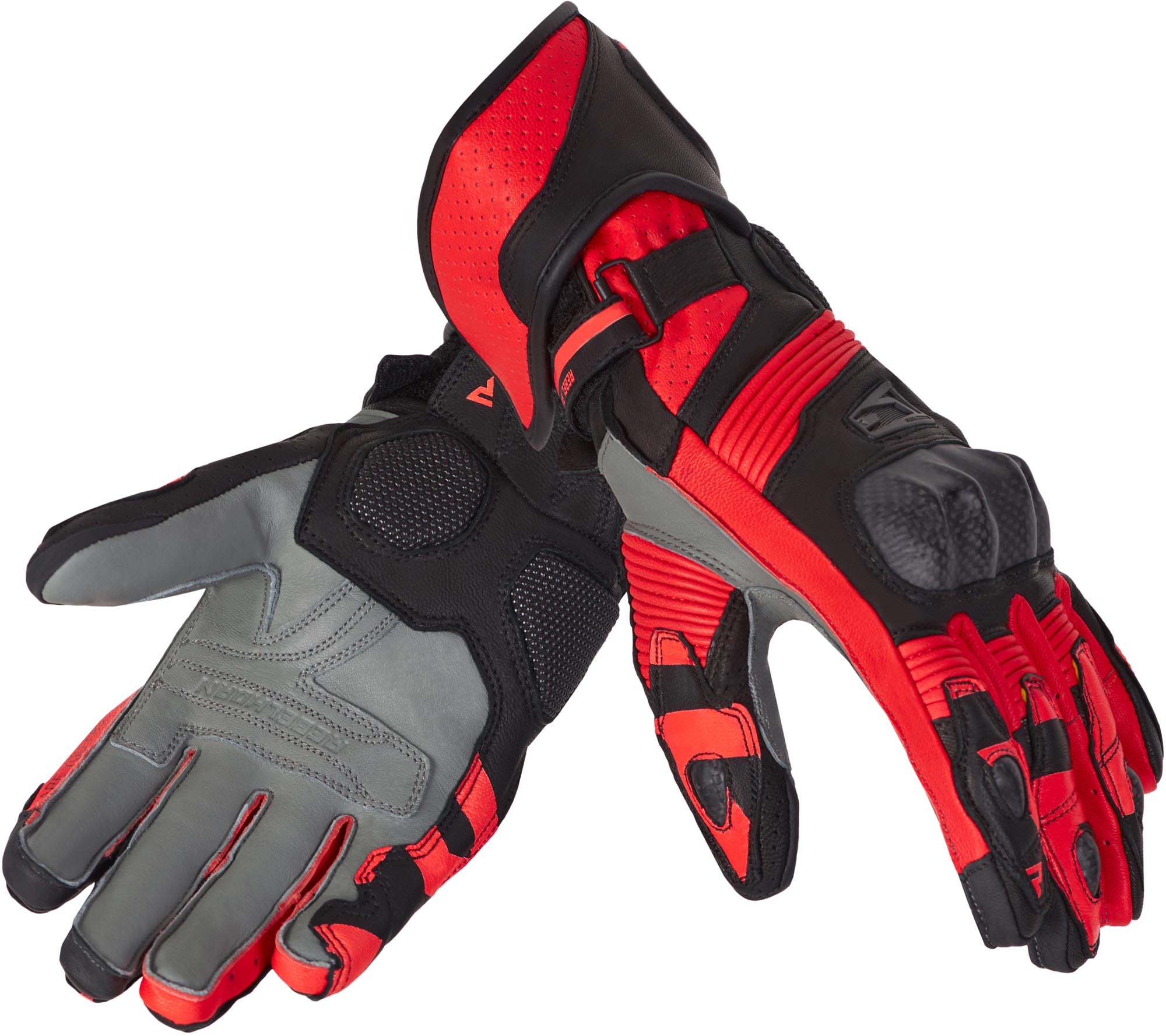 Rebelhorn Fighter Gants de moto, noir-rouge, taille 3XL pour Hommes