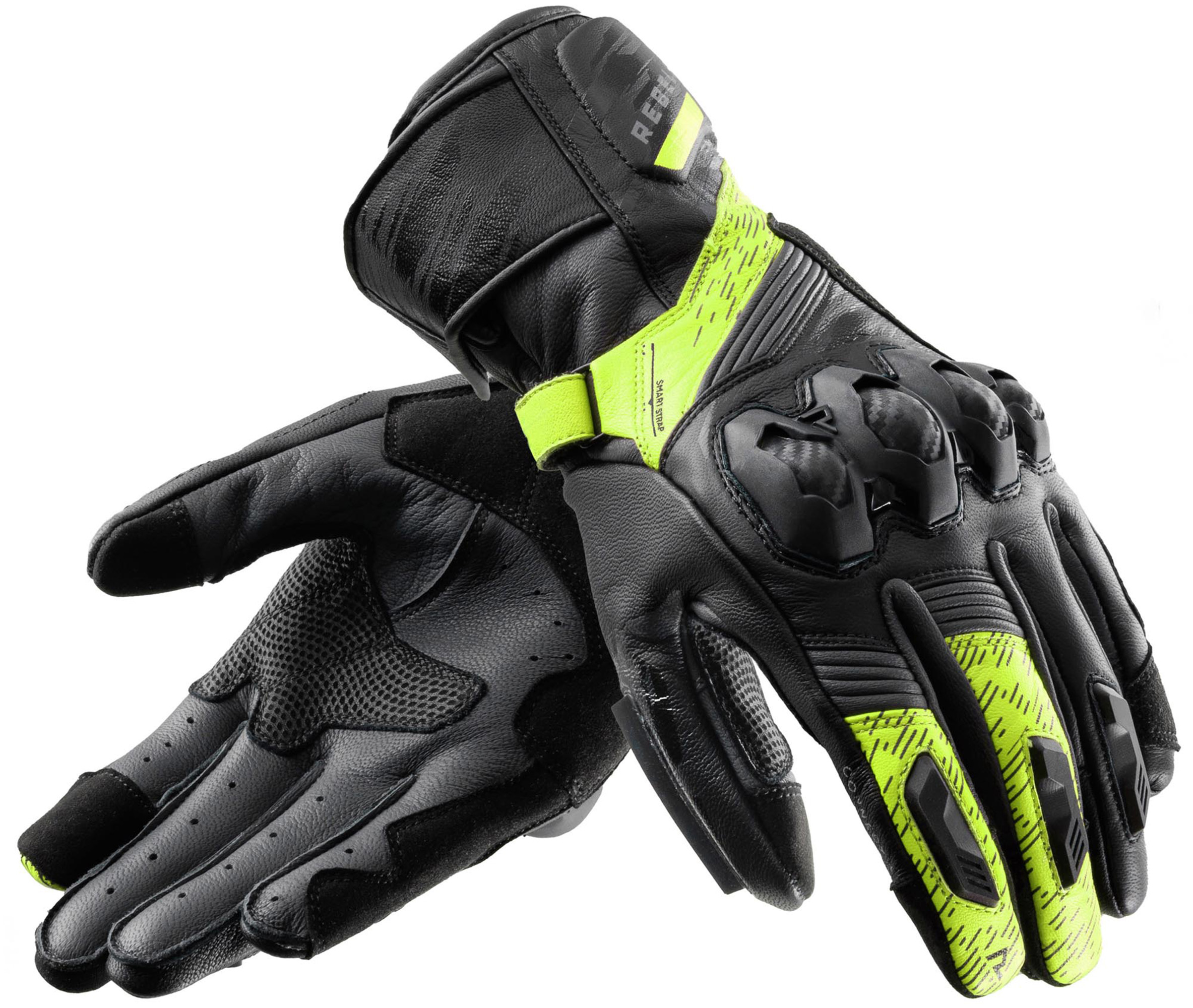 Rebelhorn Viper Motorcycle Gloves, Black-Grey-Yellow, Size S For Men