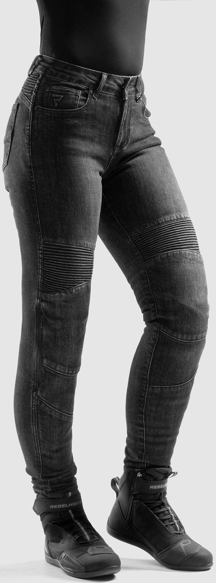 Side view of Rebelhorn Agness 2 Ladies Motorcycle Jeans, Size 34 for Women