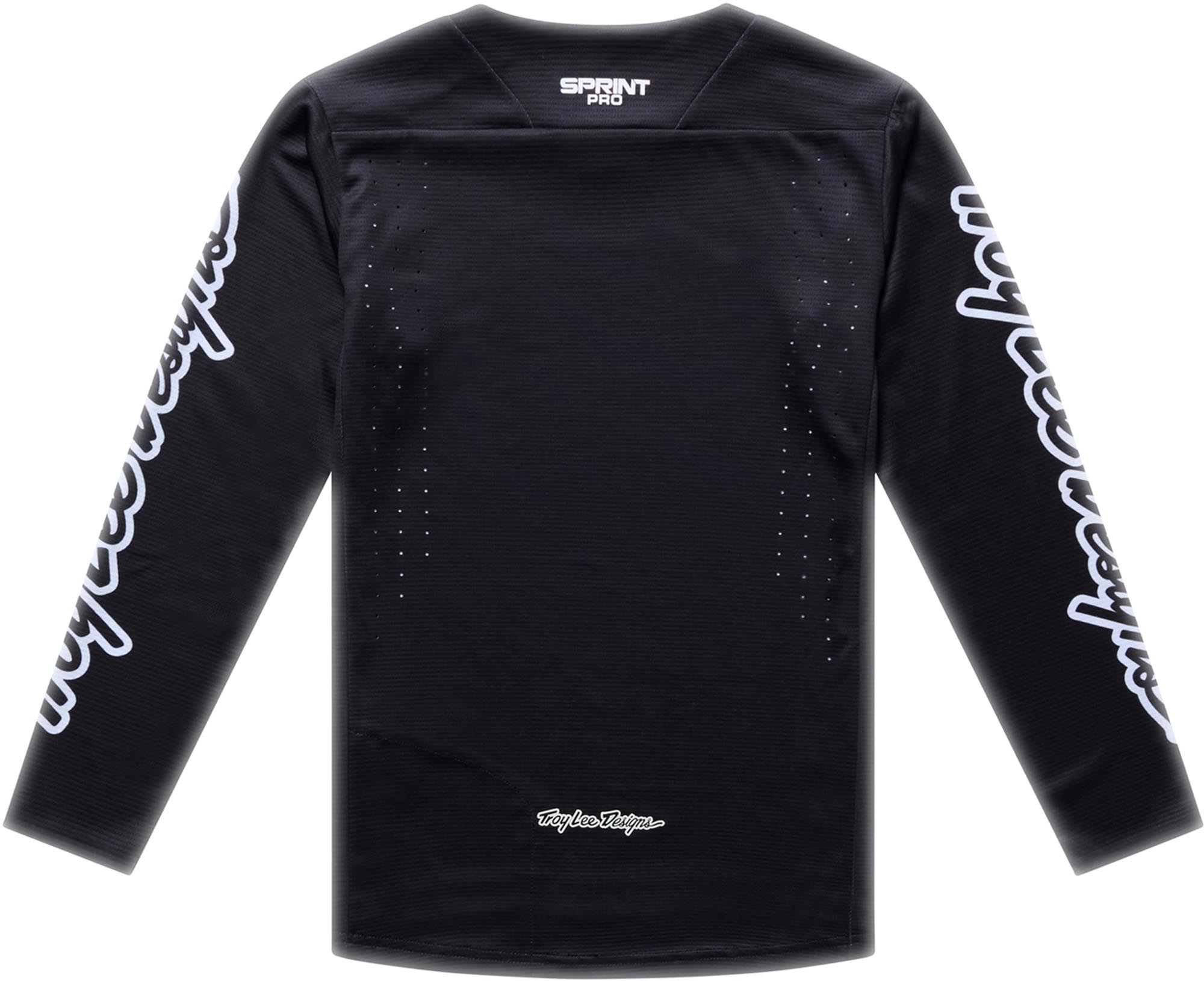 Side view of Troy Lee Designs Sprint Pro Mono Youth Bicycle Jersey, black, Size S