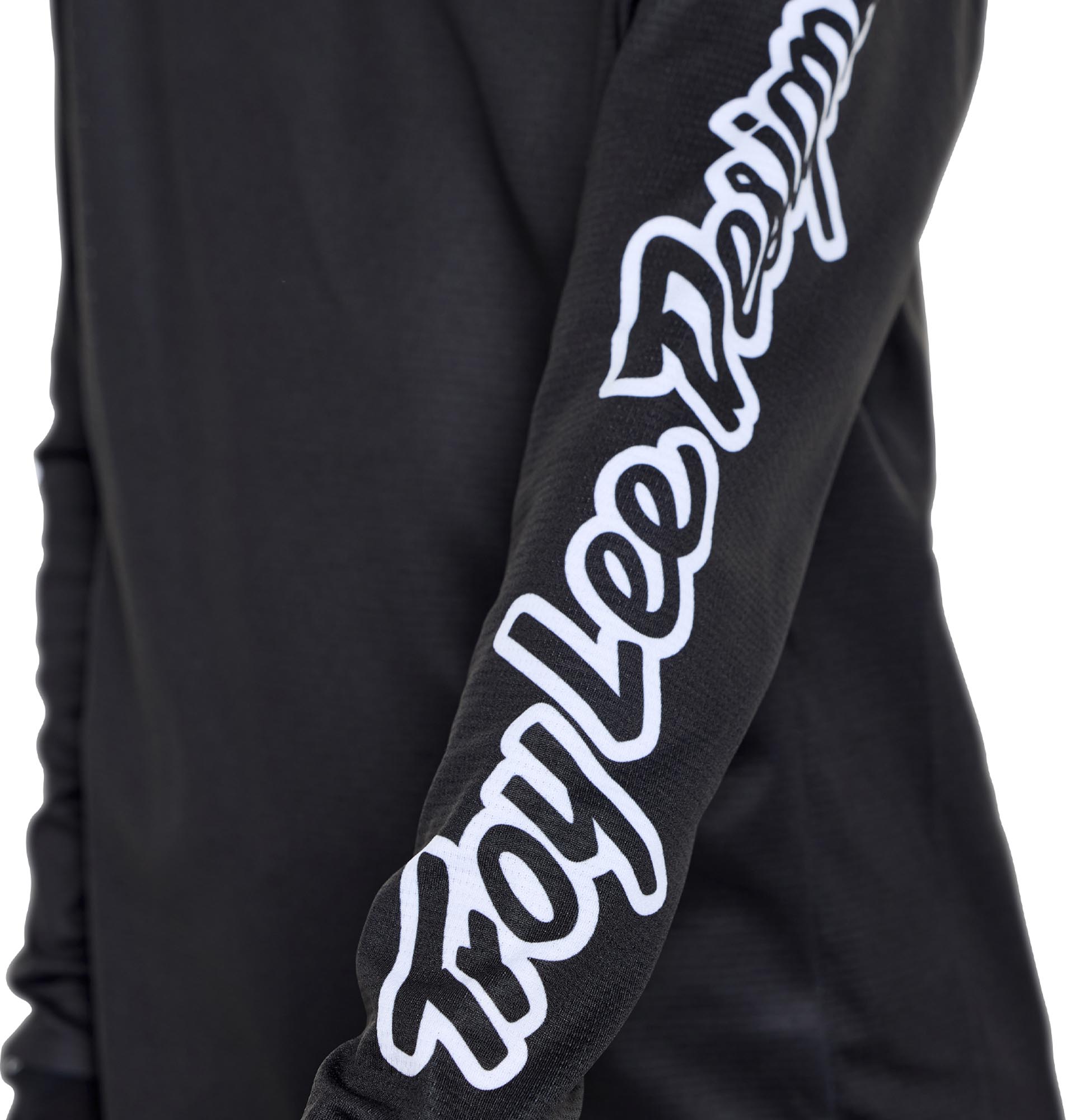 Side view of Troy Lee Designs Sprint Pro Mono Youth Bicycle Jersey, black, Size S