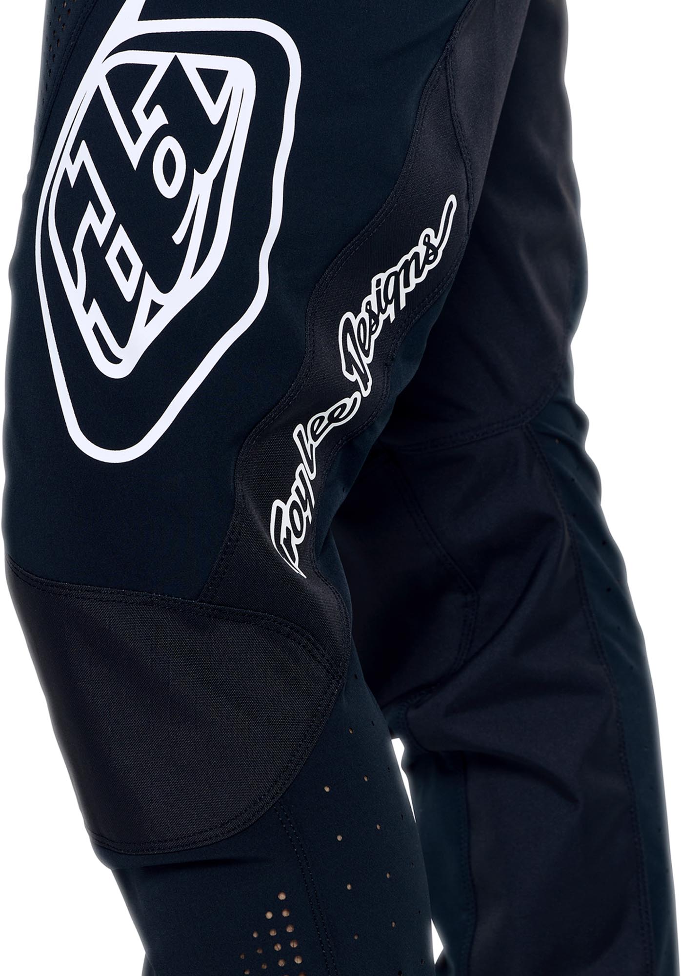 Side view of Troy Lee Designs Sprint Pro Mono Bicycle Pants, black, Size 28 for Men